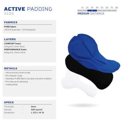 Lange fietsbroek met bretels kinderen core