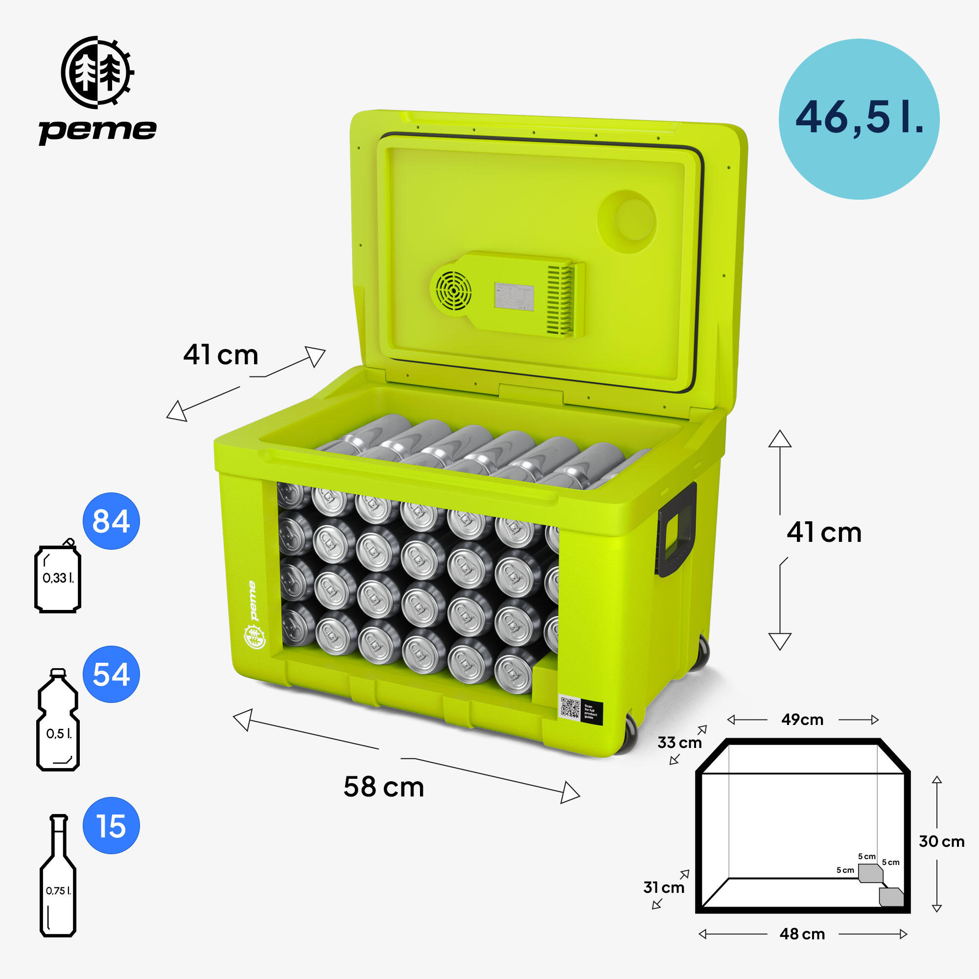 Frigo Portatile Peme Ice-on XL 50L 12/230v per campeggio auto 2/7