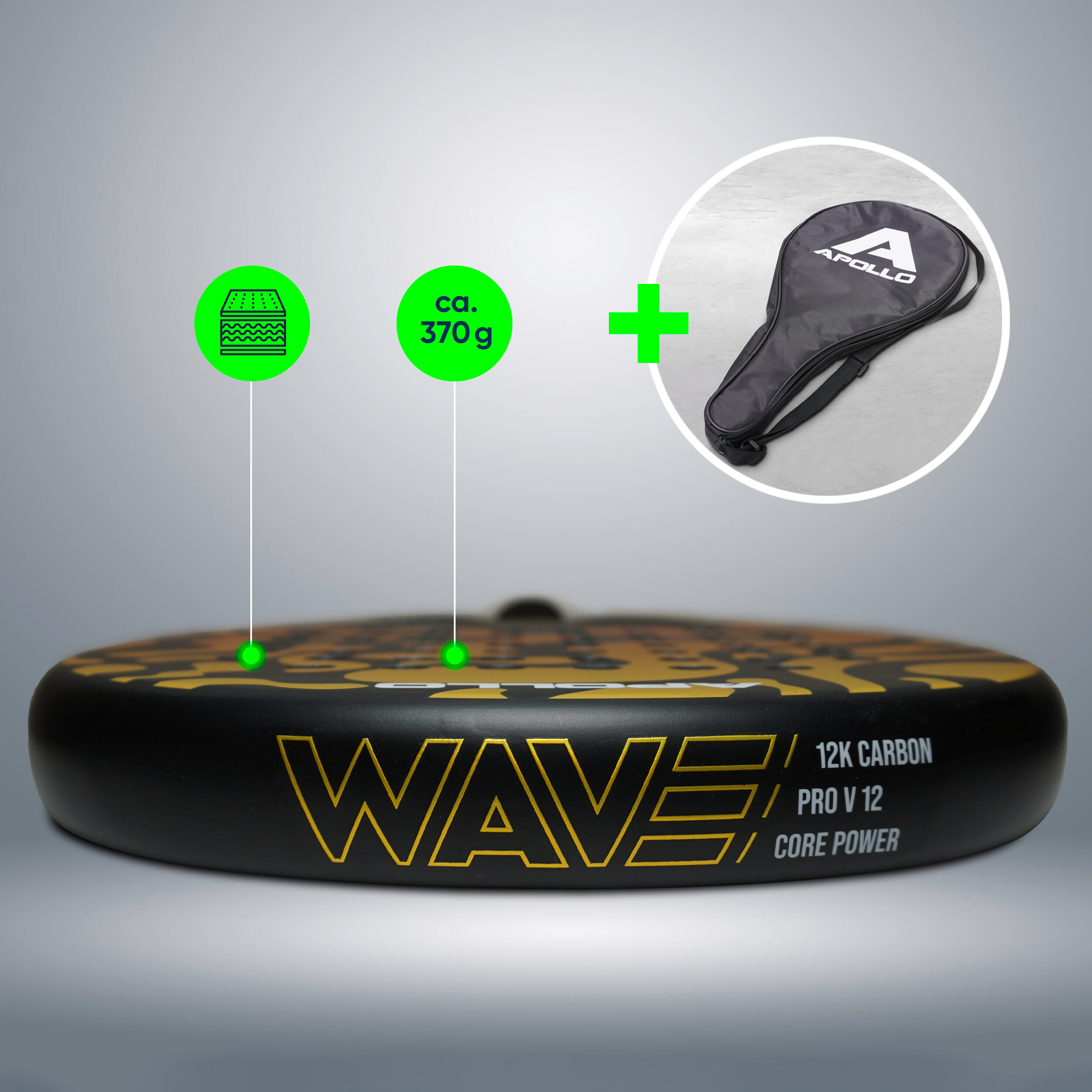 Apollo 12K Wave Pala de Pádel – Máxima Potencia y Dinámica 5/6