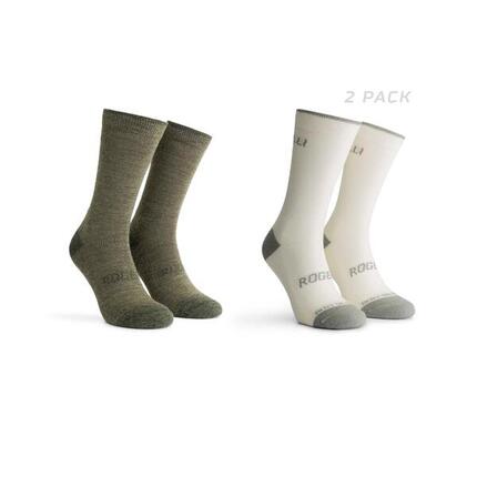 Radsport Winter Lange Fahrradsocken 2er-Pack Merinowolle