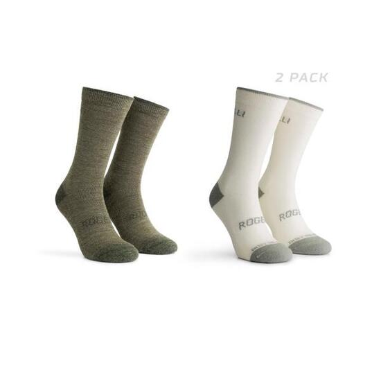 Radsport Winter Lange Fahrradsocken 2er-Pack Merinowolle