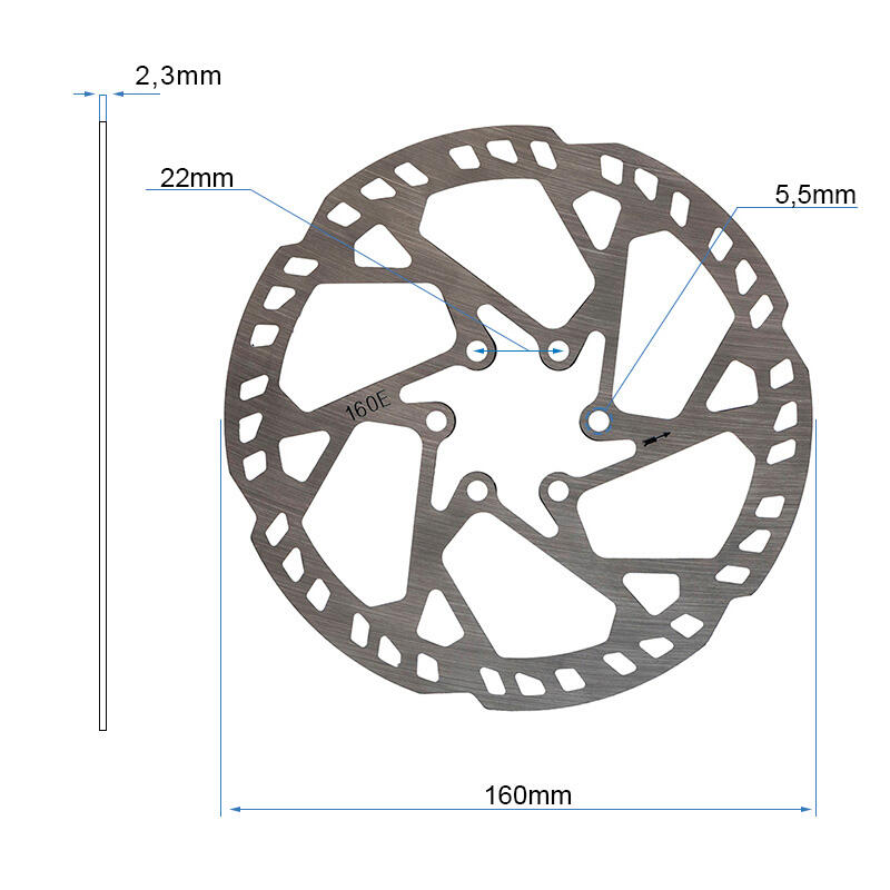 Disco de freno EWD004 - 160mm (2,3mm de grosor) 2/3