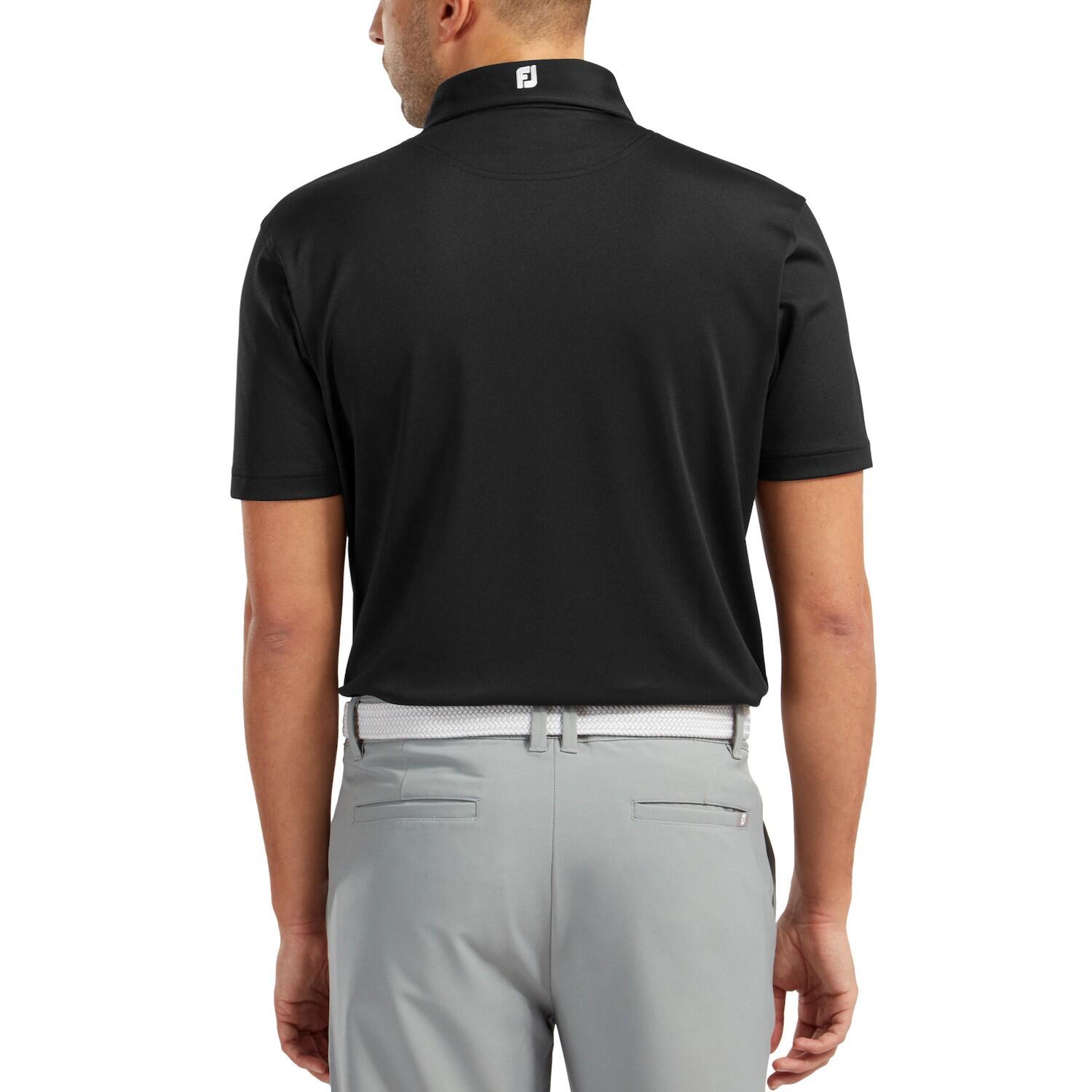 Polo da golf da uomo Footjoy Stretch Pique Solid, nera 2/4