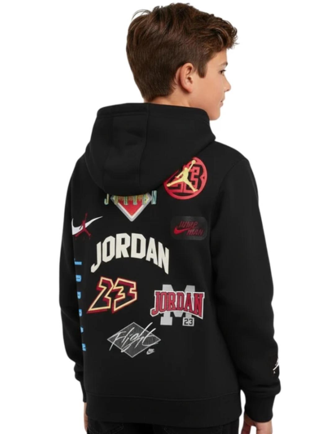 Pullover Fleece für Kinder Jordan Kids Dynasty Schwarz. 2/5