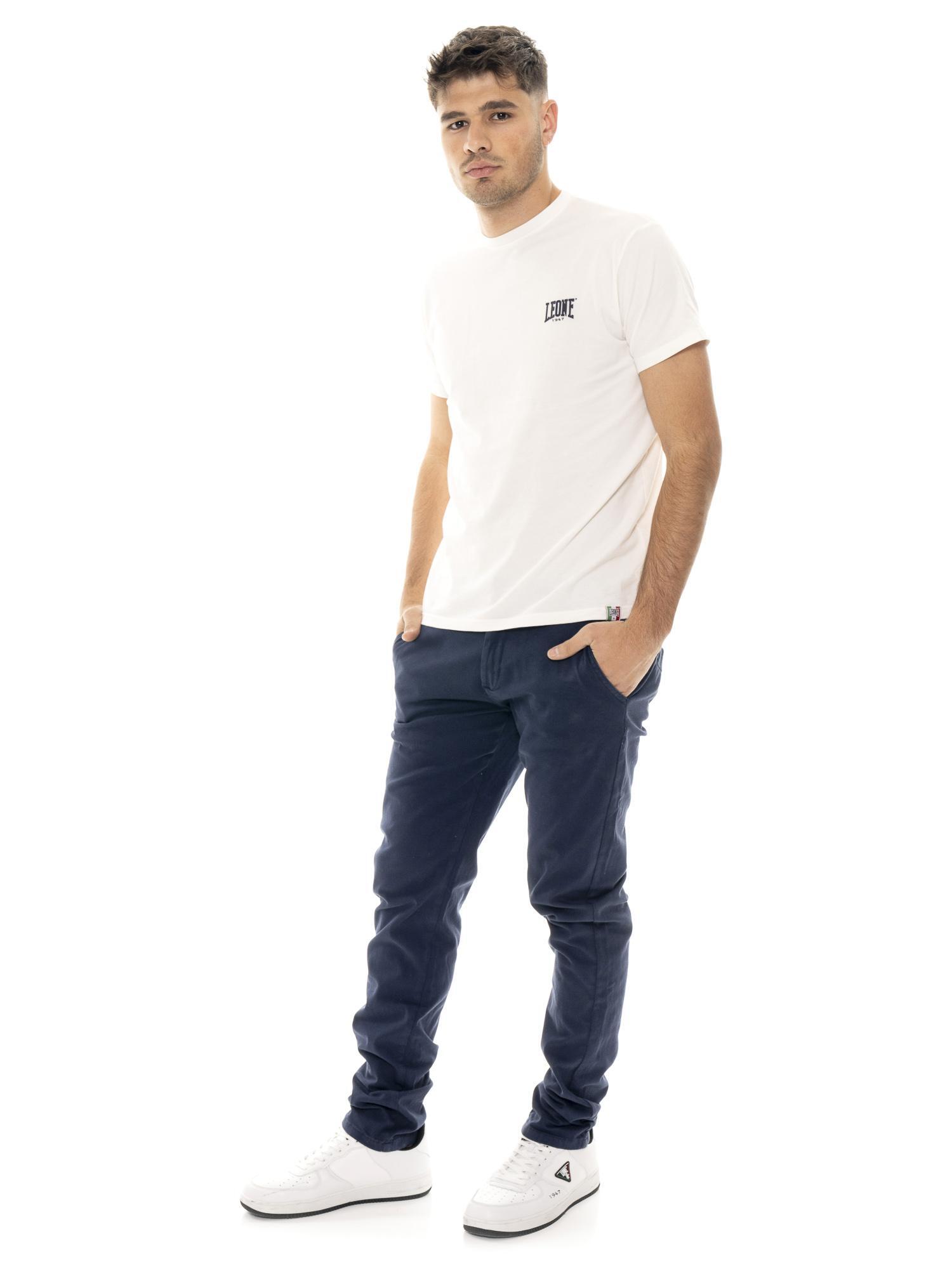 Pantalon chino homme Leone Easy en sergé avec passants de ceinture 2/5