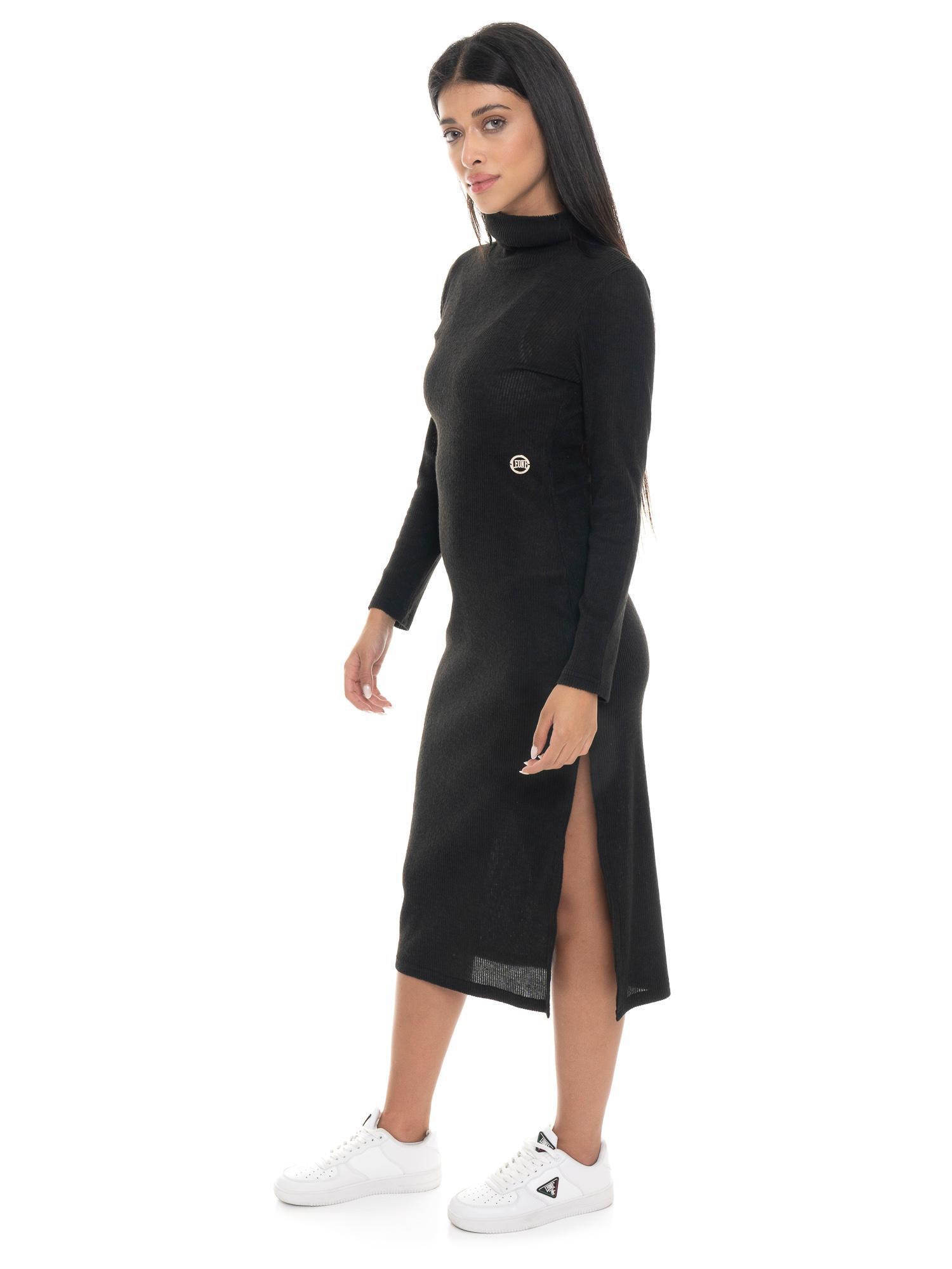 Sukienka damska Leone 1947 Apparel prążkowany materiał złoty detal