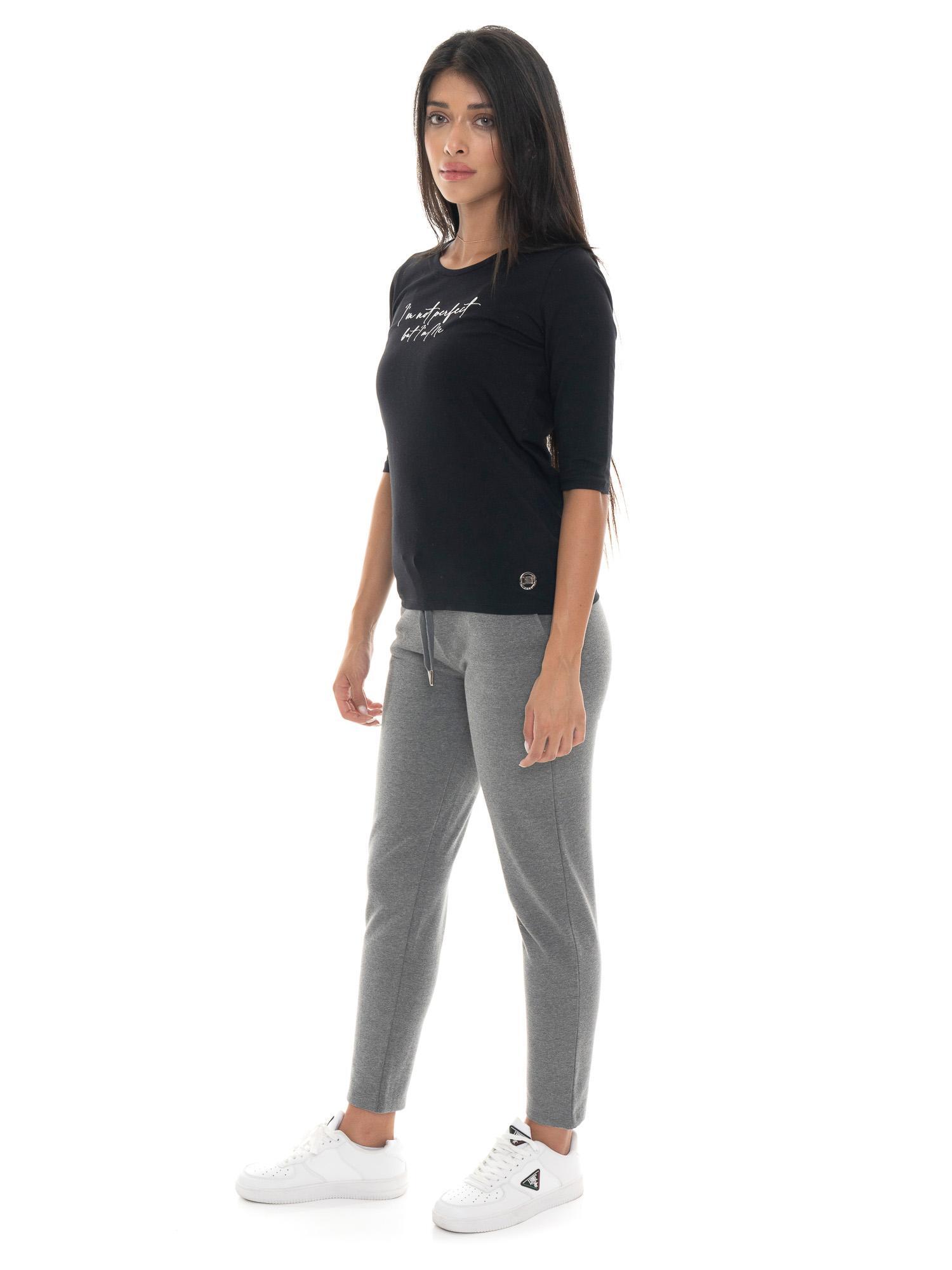 Camiseta de algodón elástico con mangas 3/4 para mujer Leone 1947 Braid 7/7