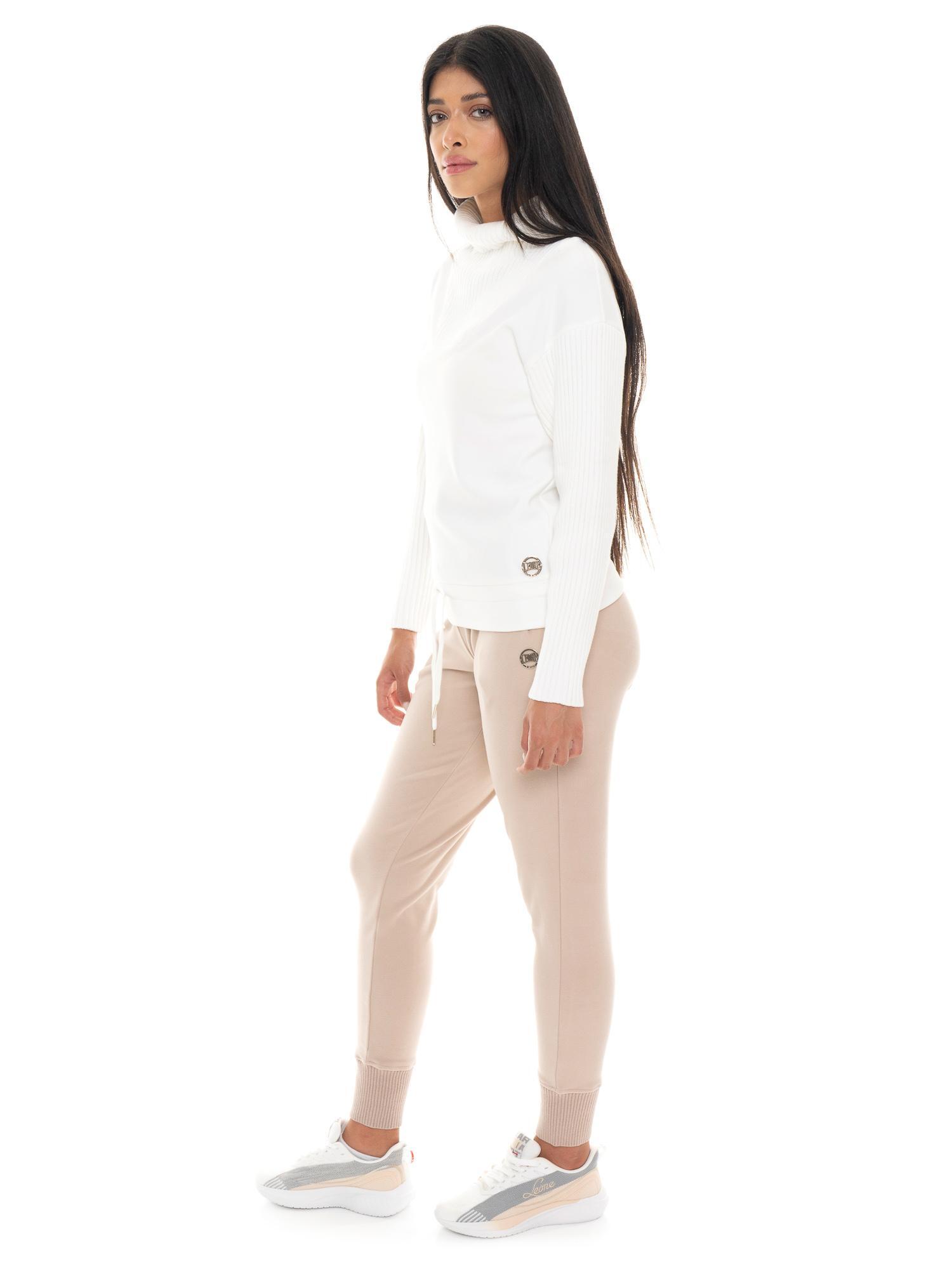 Leone 1947 Warm Touch damskie zimowe bluzy z golfem i wstawkami dzianinowymi