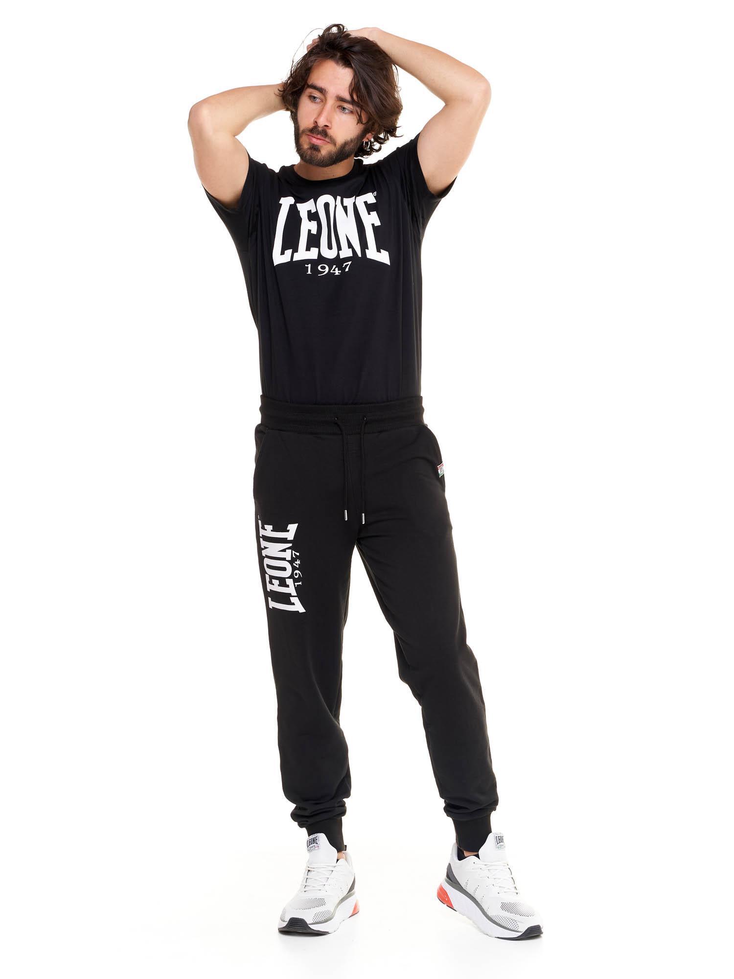 Pantaloni da uomo con logo grande in cotone non garzato Leone Basic 2/8