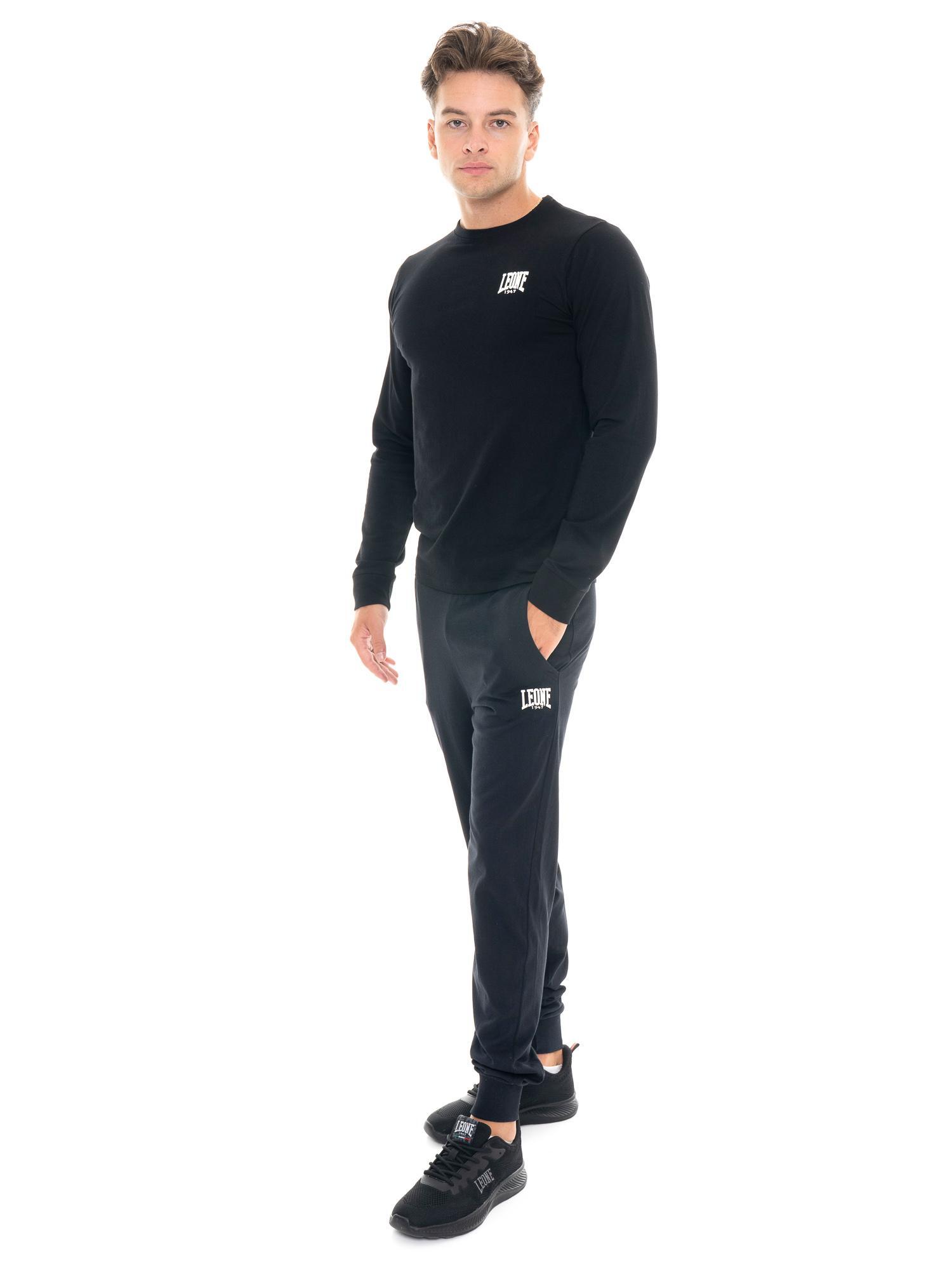T-shirt en coton stretch à manches longues avec grand logo « Basic » pour hommes 7/7