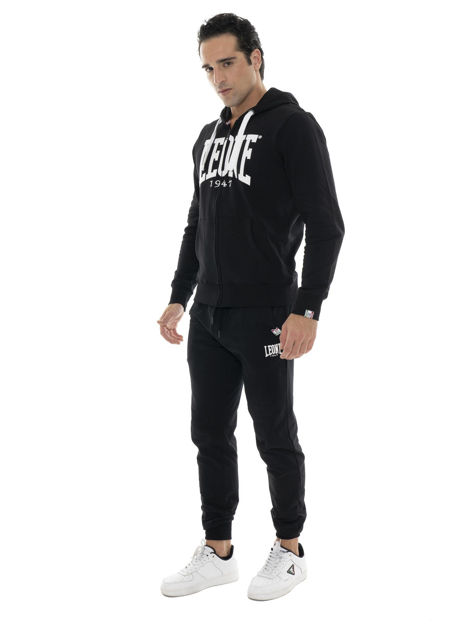 Felpa invernale da uomo con cappuccio e zip con logo grande "Basic" 2/5