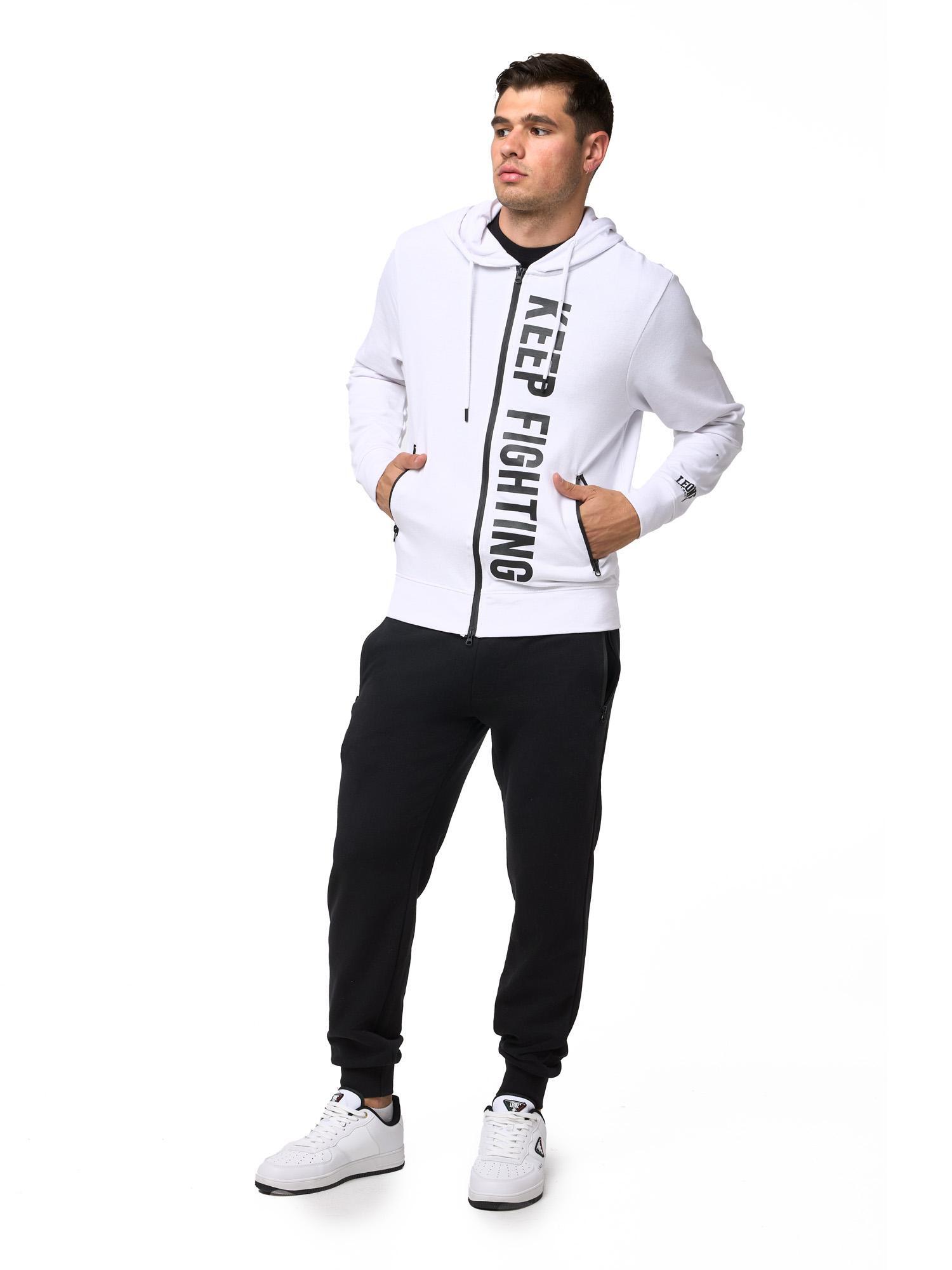 Leone B&W Bluzy z kapturem męskie zapinane na zamek
