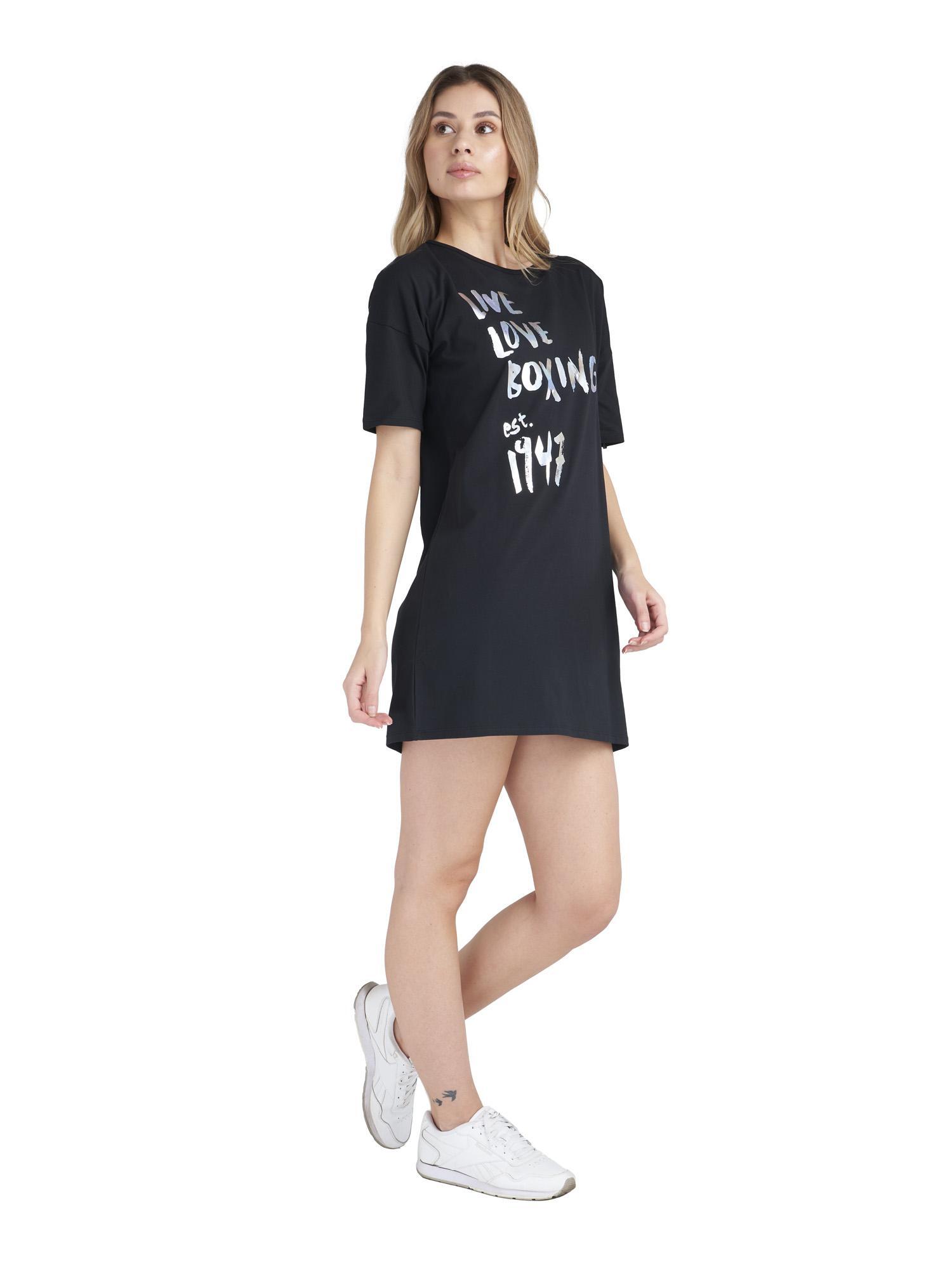 Glitzerndes kurzärmeliges Maxi-T-Shirt für Damen 3/5