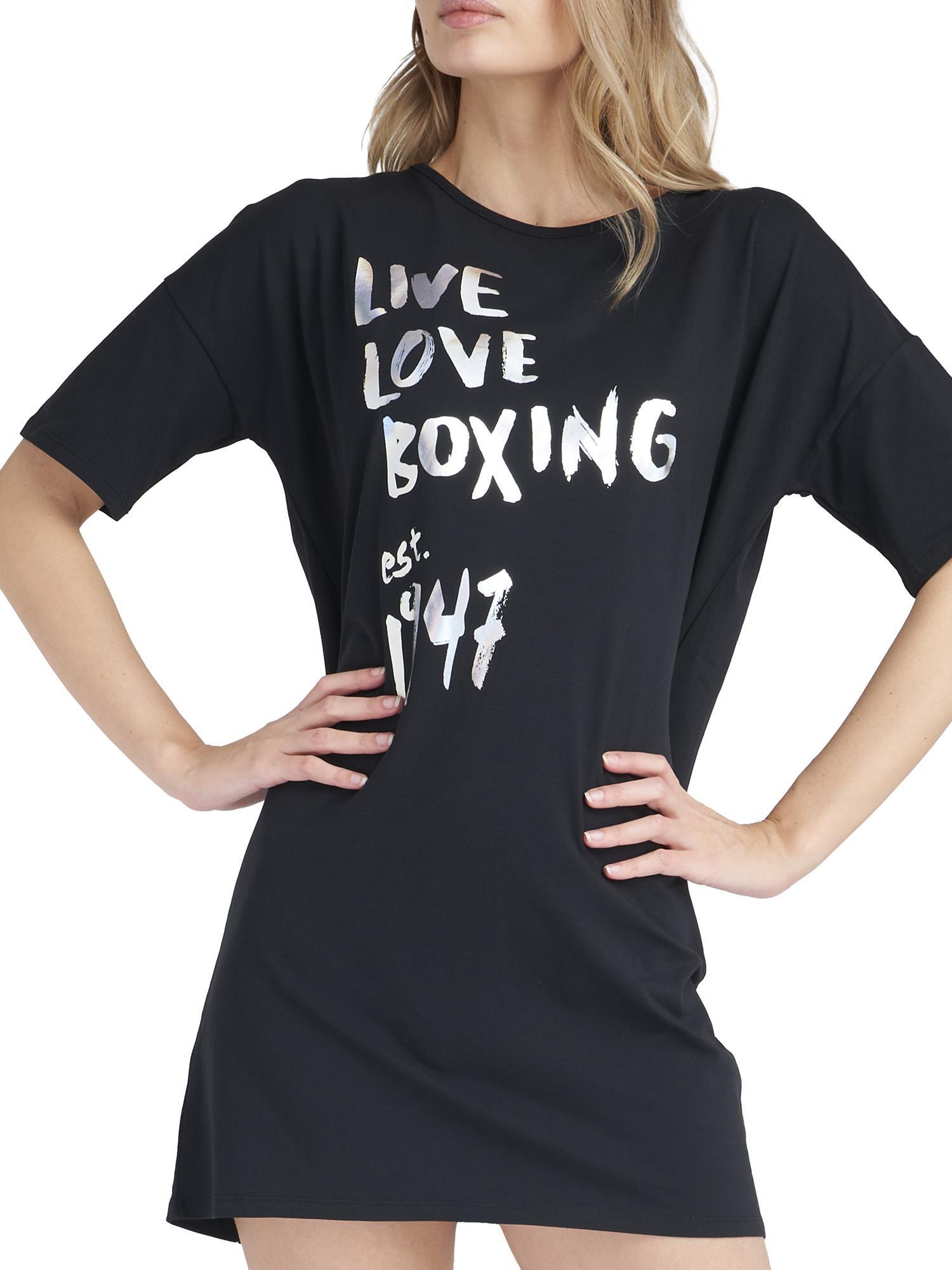 Glitzerndes kurzärmeliges Maxi-T-Shirt für Damen 5/5