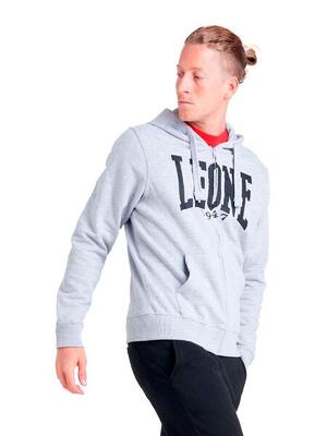 Felpa con cappuccio da uomo con zip intera e logo grande basic