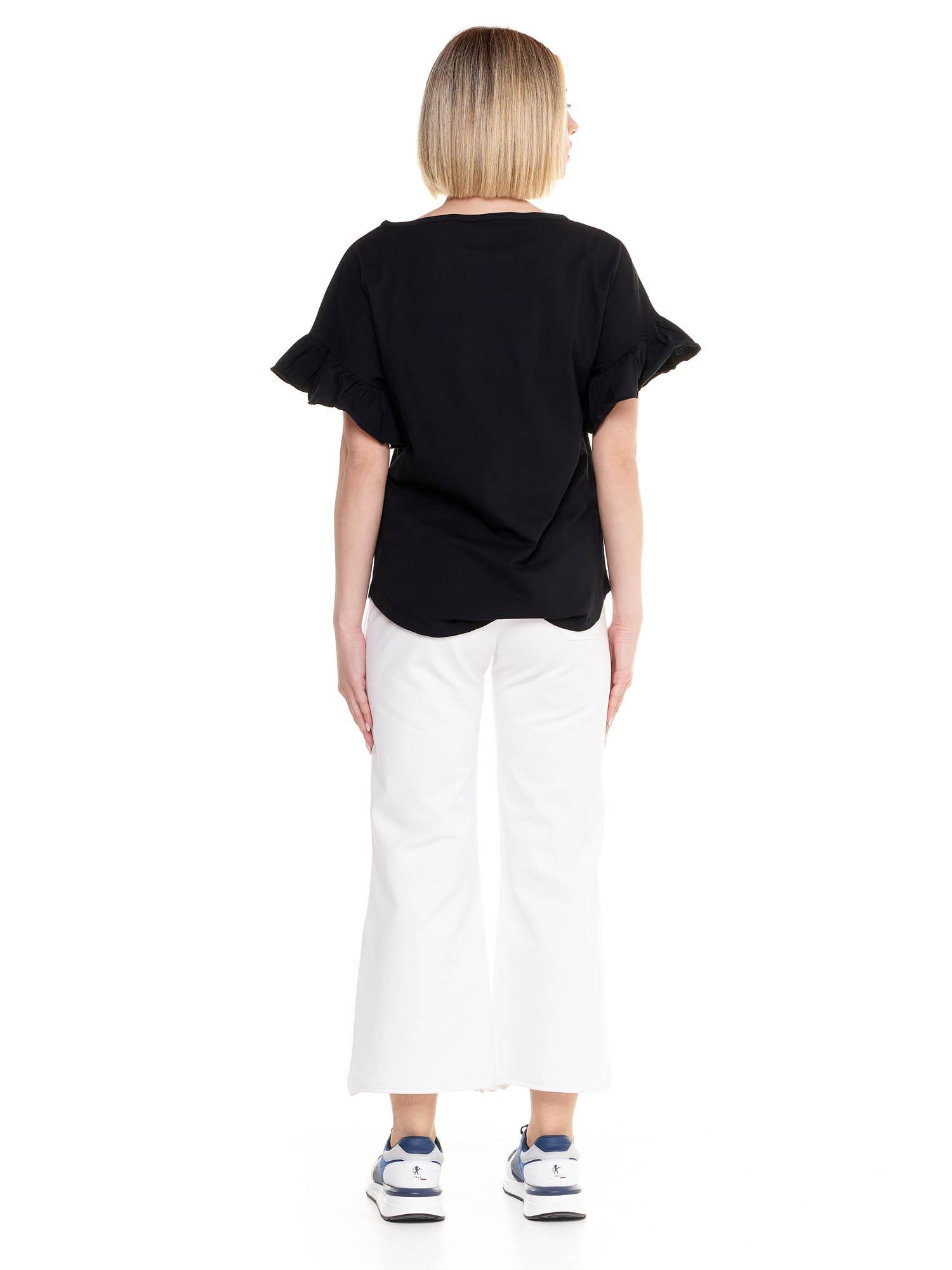 Sparkly dames-T-shirt met korte mouwen en ruches 4/8