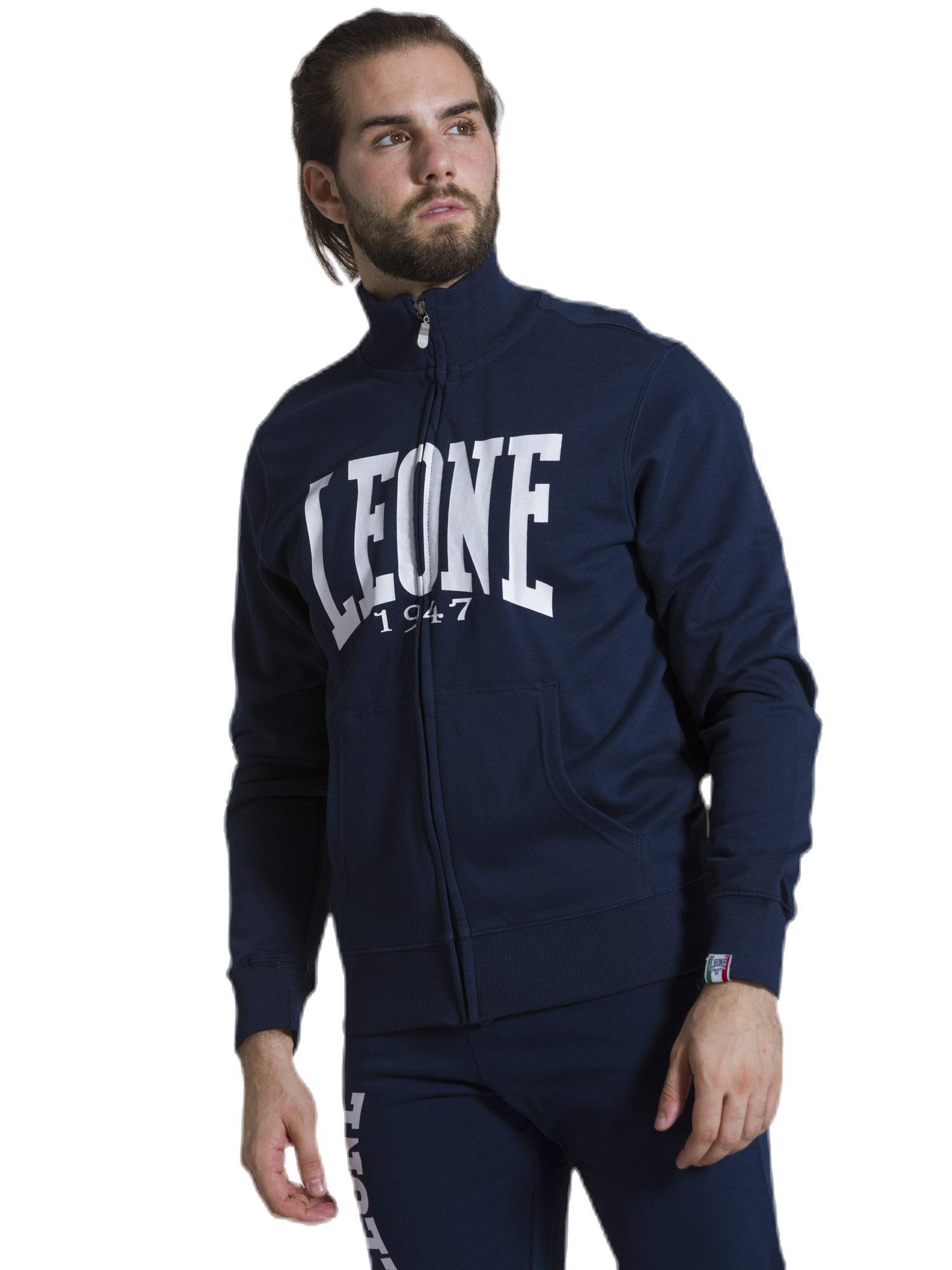 Sweat-shirt homme Leone 1947 Apparel zip intégral col montant 3/8