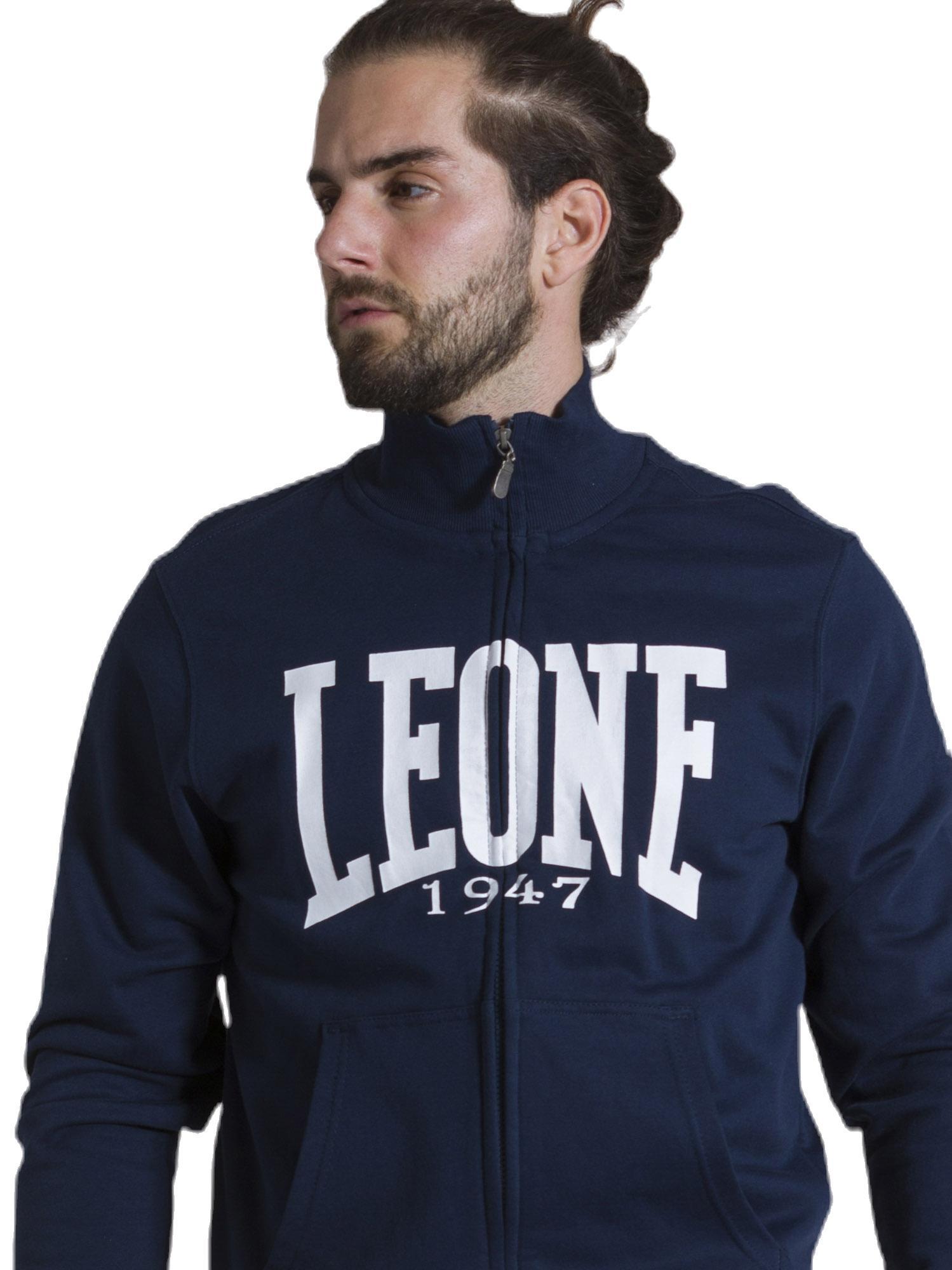 Sweat-shirt homme Leone 1947 Apparel zip intégral col montant 5/8
