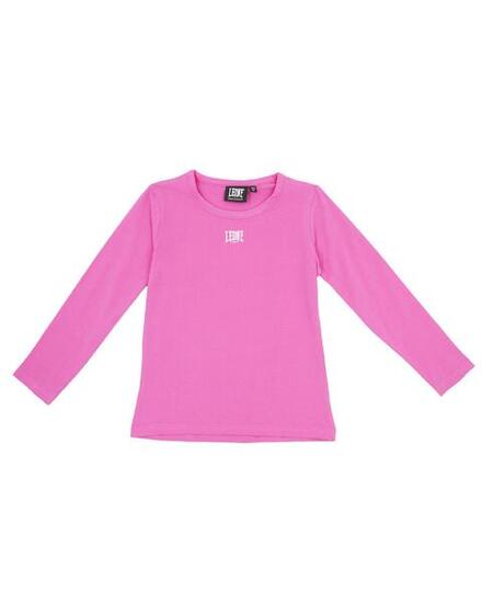 T-shirt fille manches longues avec petit logo Basic