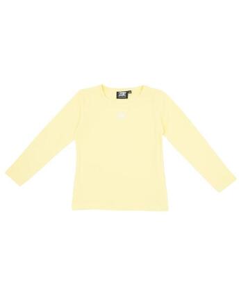 T-shirt fille manches longues avec petit logo Basic