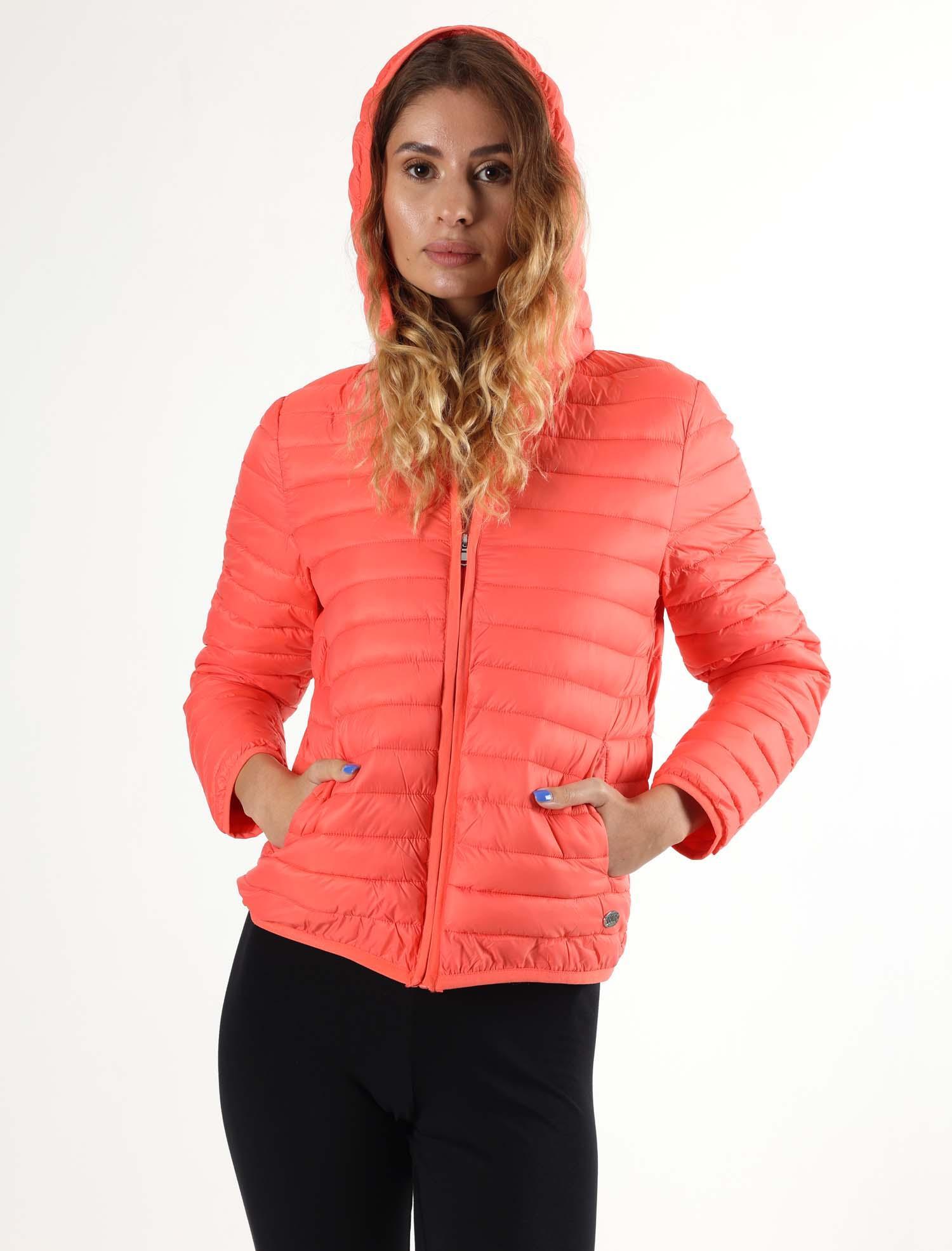 Chaqueta básica de primavera para mujer Leone con capucha y cremallera. 5/8