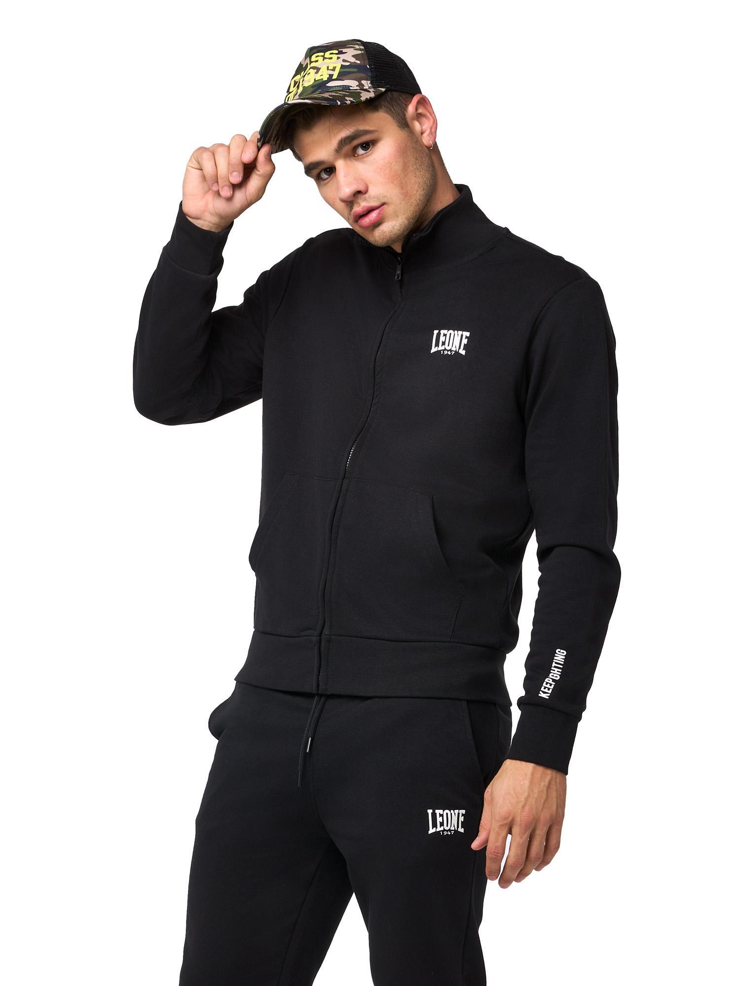 Dres męski Leone 1947 Apparel Basic bluza i spodnie z kołnierzem i zamkiem