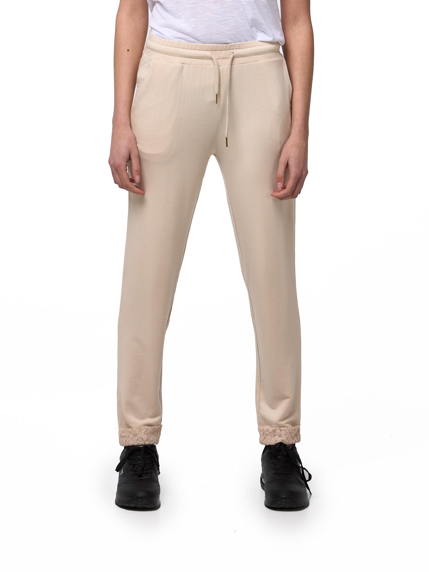 Pantaloni donna Leone 1947 Apparel in felpa con risvolti in pizzo 6/8