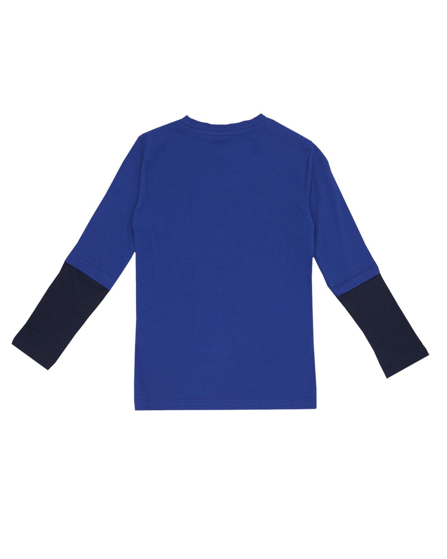 Camiseta infantil bicolor de manga larga con estampado Basic 6/7