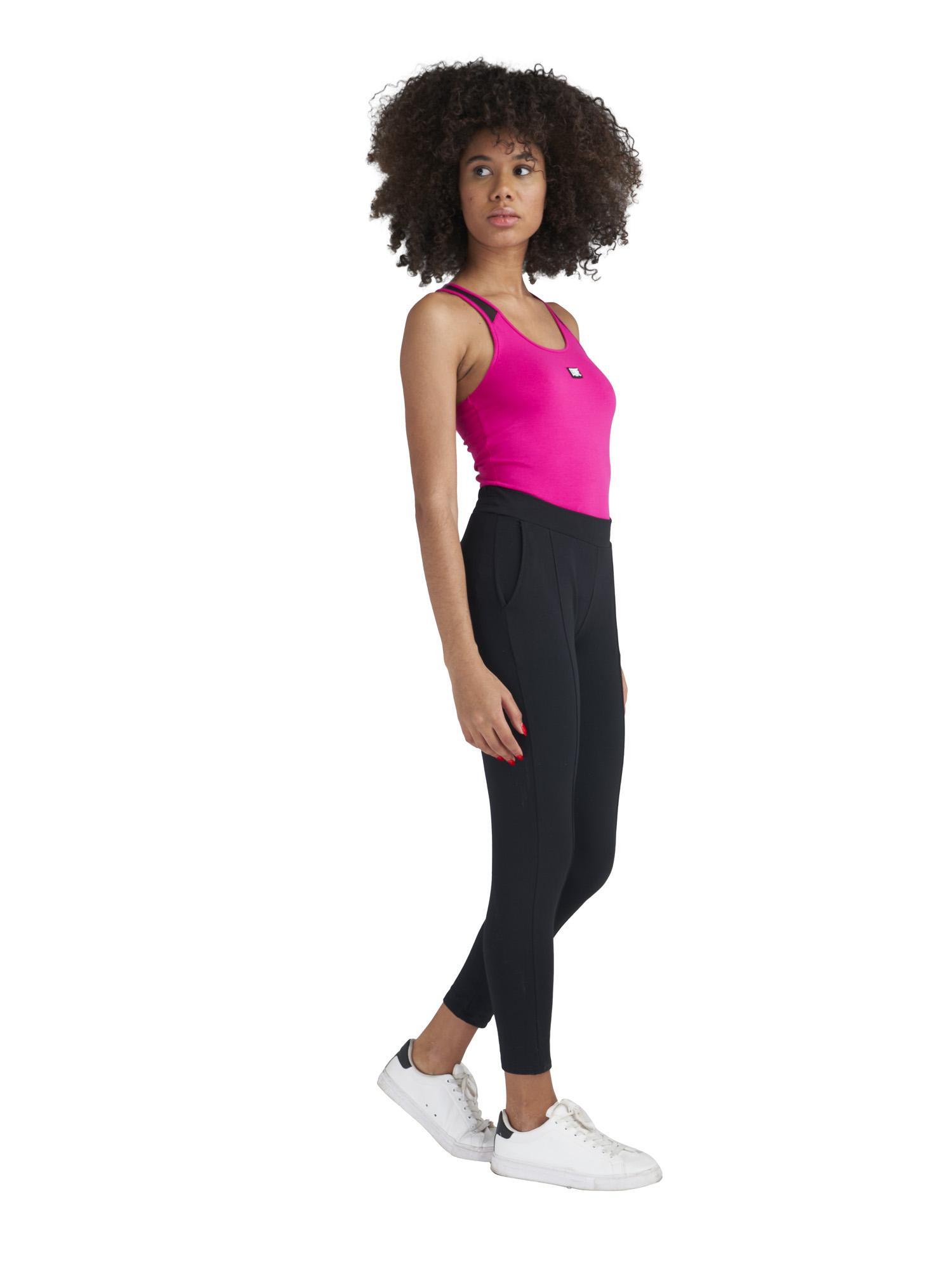Pantalone donna dritto con piega in felpa Training 4/8