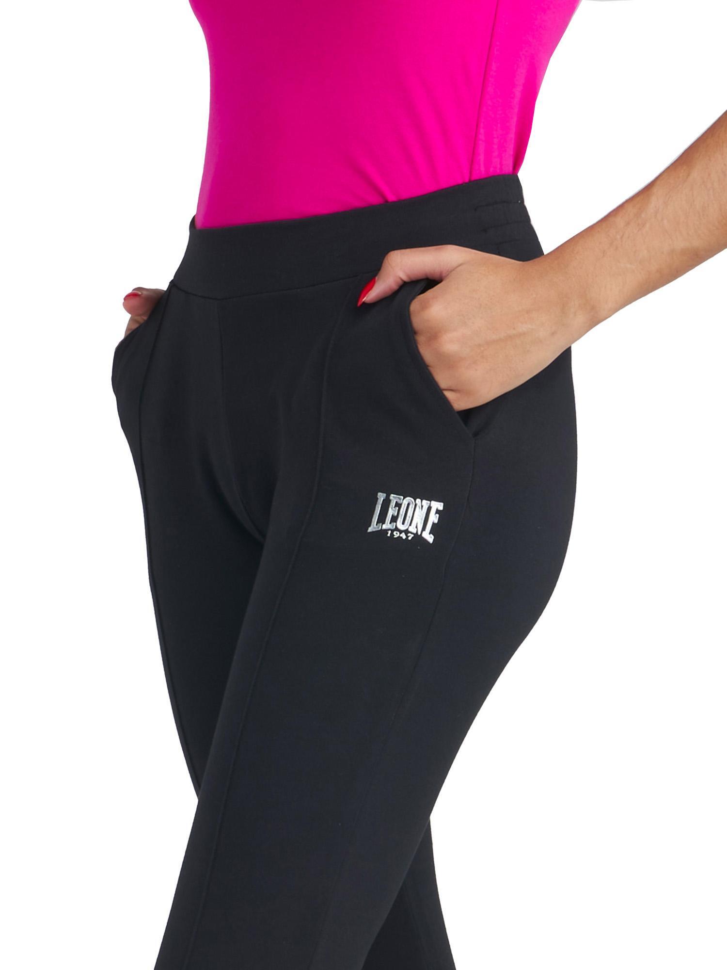 Pantalone donna dritto con piega in felpa Training 6/8