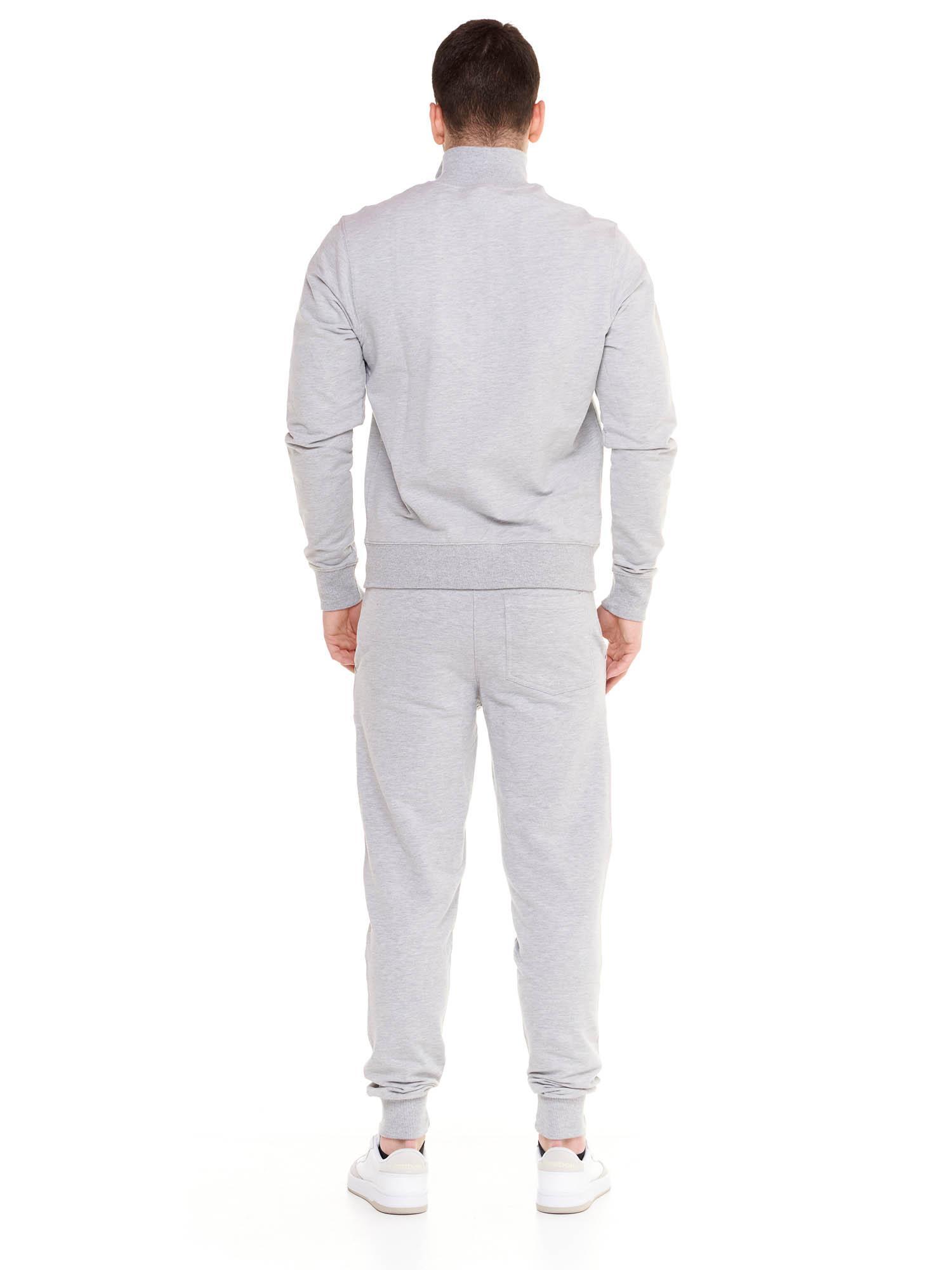 Felpa da uomo con colletto e zip non felpata Leone Basic 4/8
