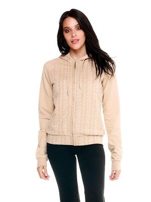 Felpe con cappuccio bonded Leone donna con zip intera Greyss