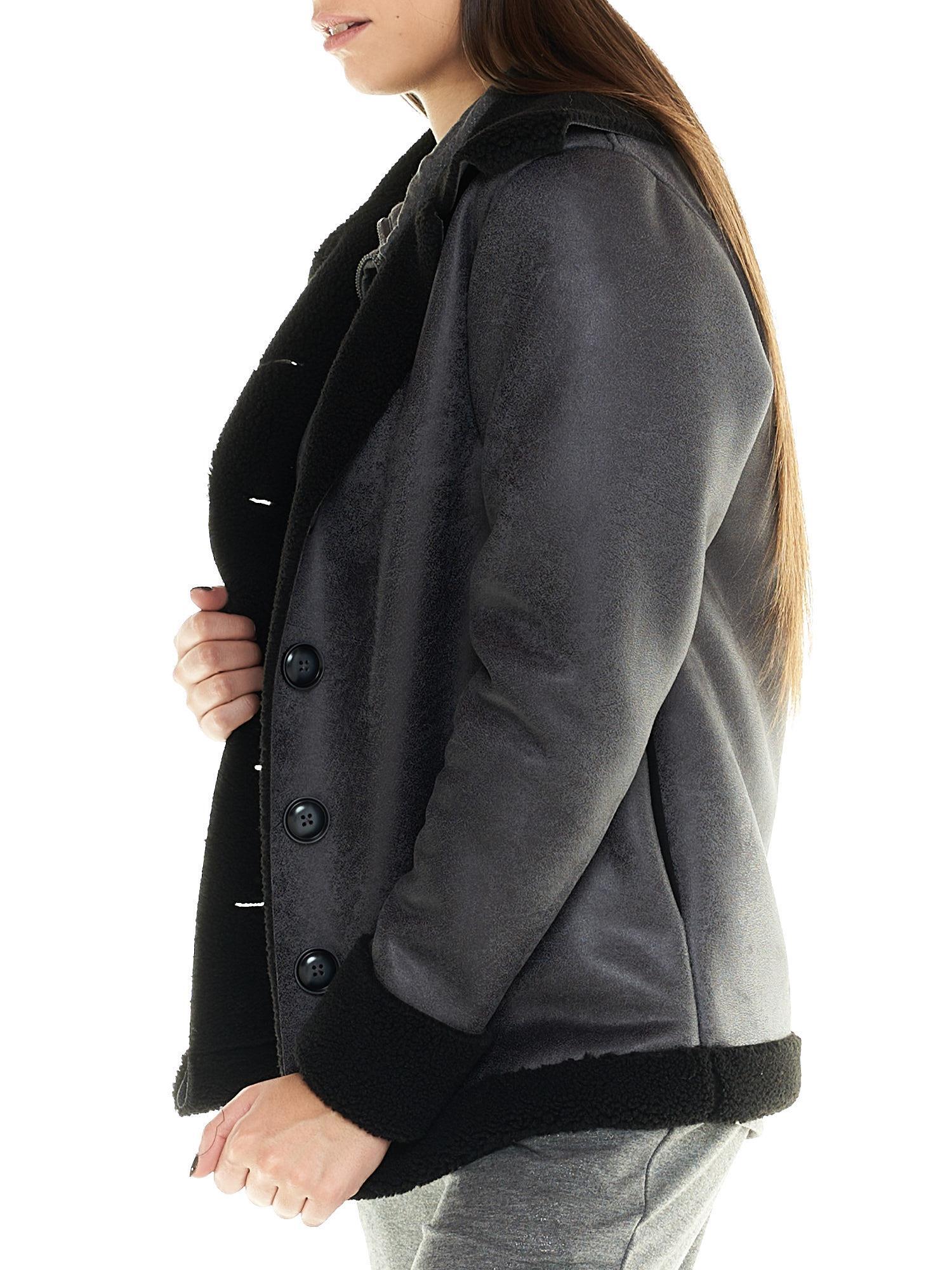 Chaqueta Leone de mujer en sherpa gris 5/5
