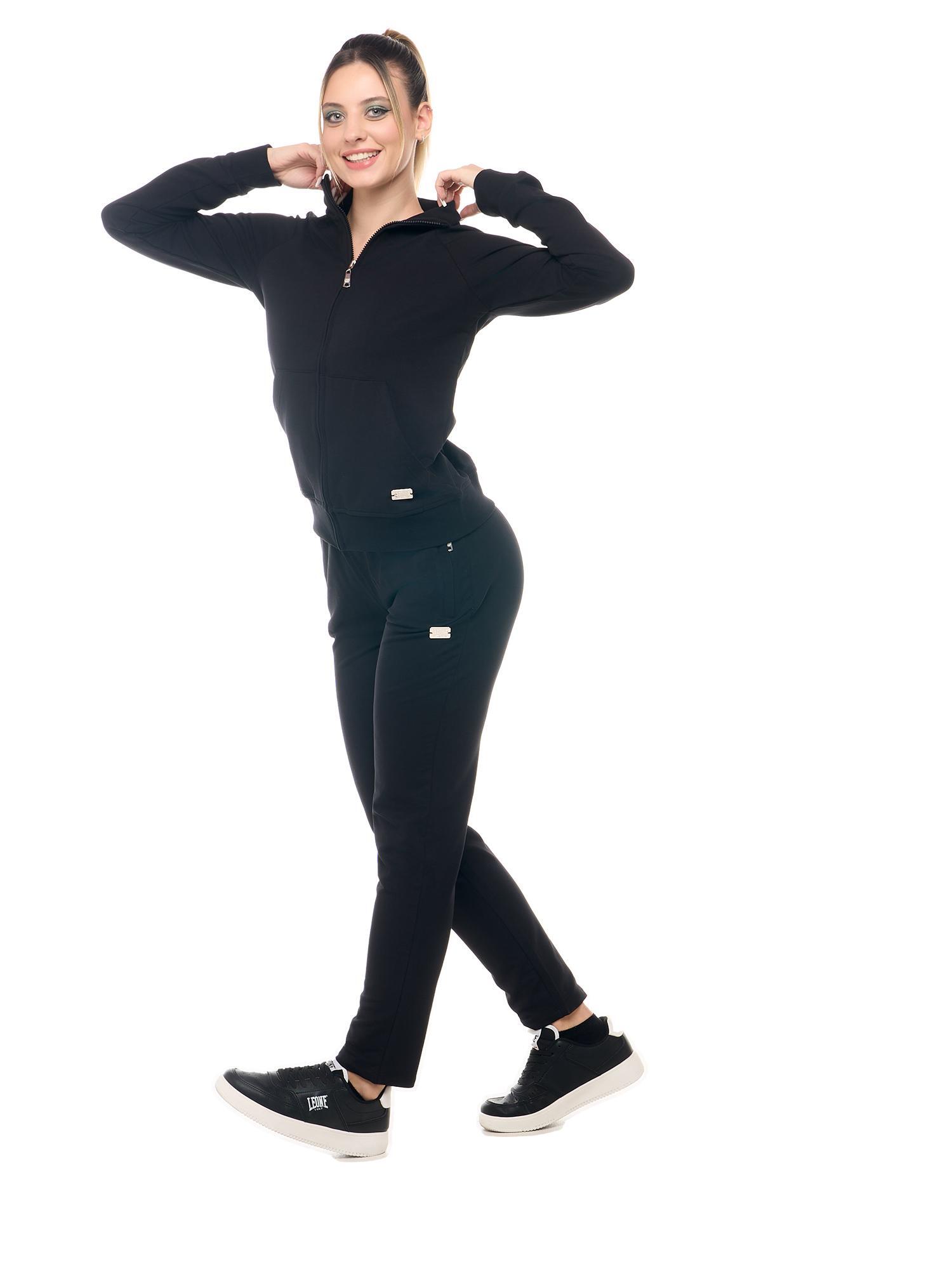 Tuta da donna con colletto e zip non felpata Leone Be Glam 3/8
