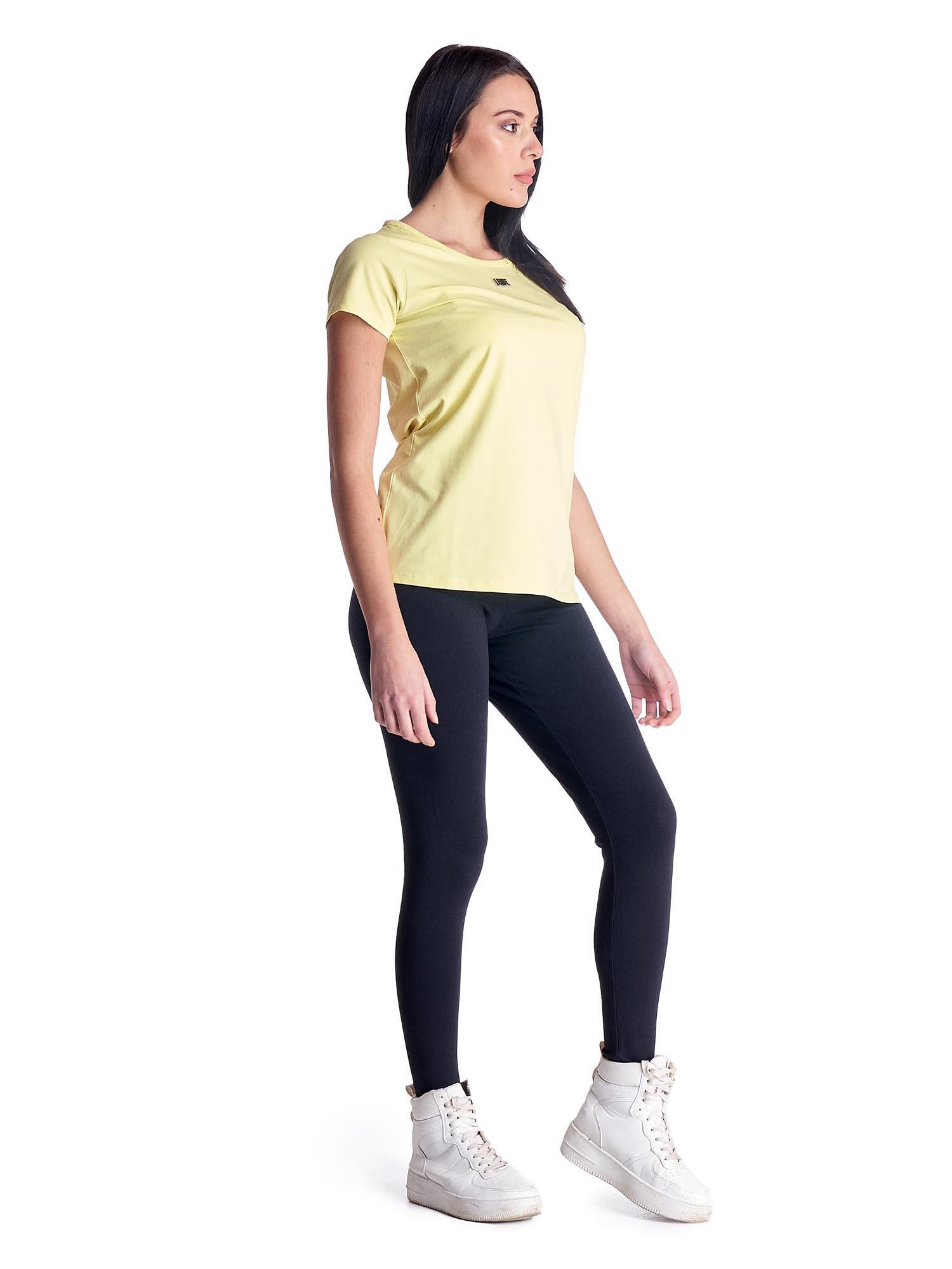 Camiseta básica mujer manga corta cuello redondo 3/8