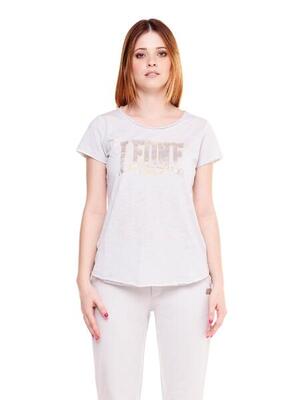 Dames-t-shirt met goud en zilverlogo