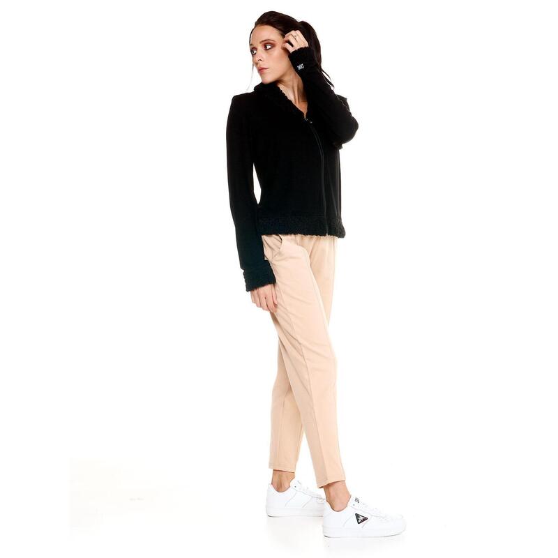 Hanorac scurt Leone pentru femei, cu fermoar complet, stil winter chic, stil box