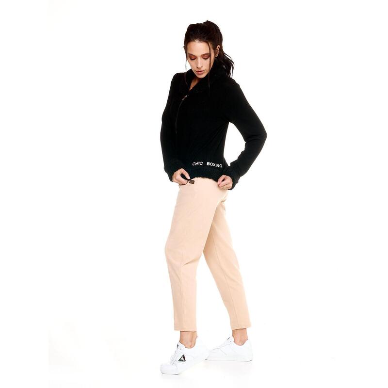 Hanorac scurt Leone pentru femei, cu fermoar complet, stil winter chic, stil box