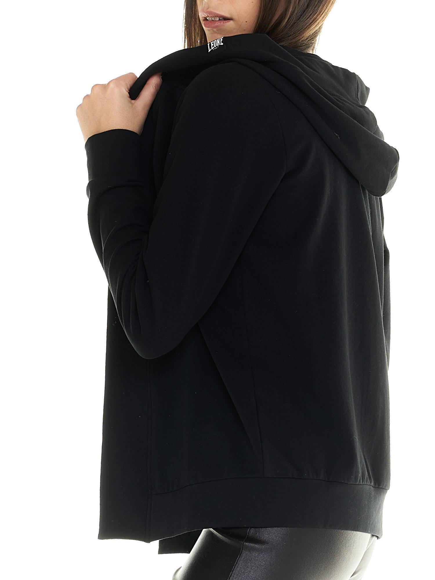 Moletom com capuz preto feminino Leone 6/7