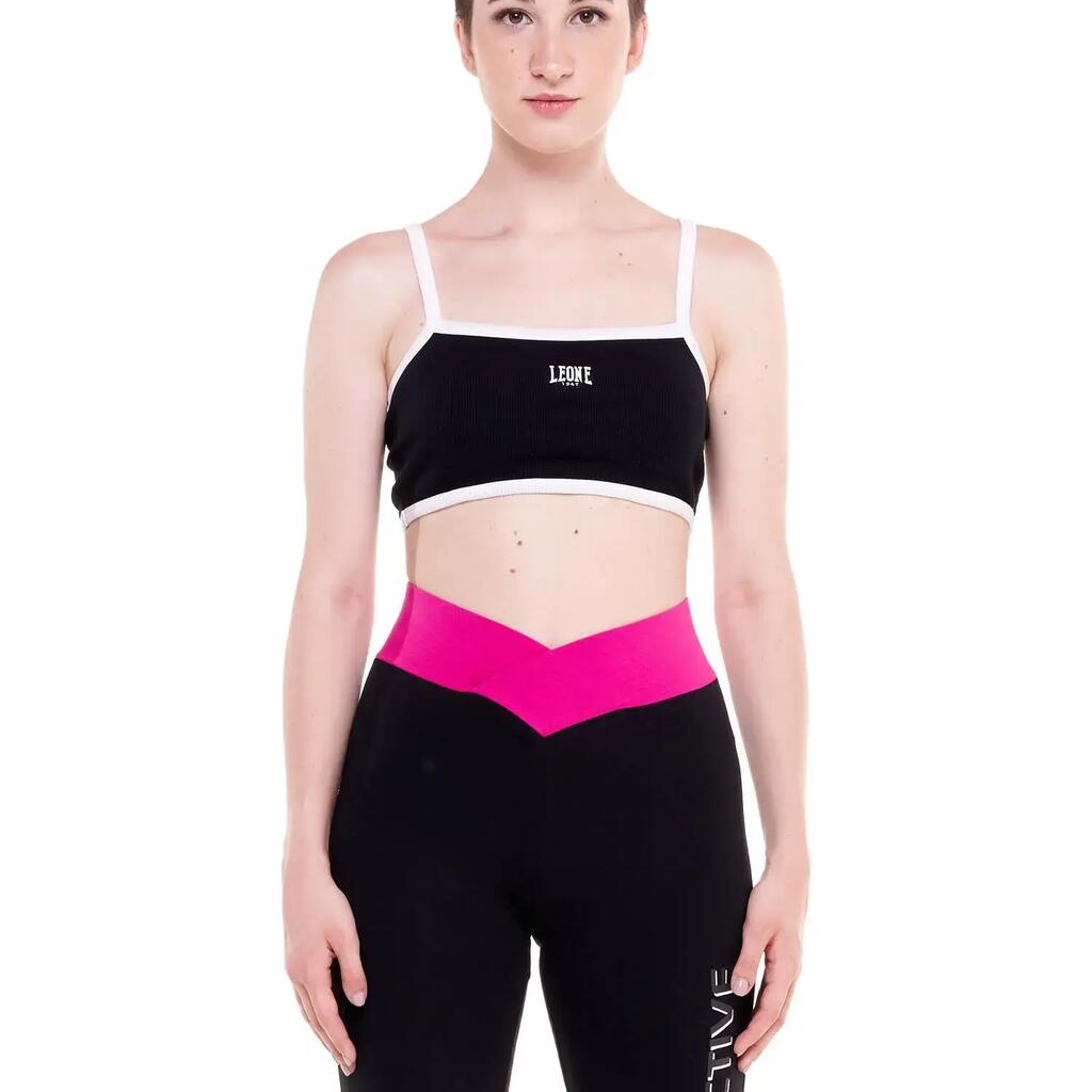 Woman rib top Black Boring