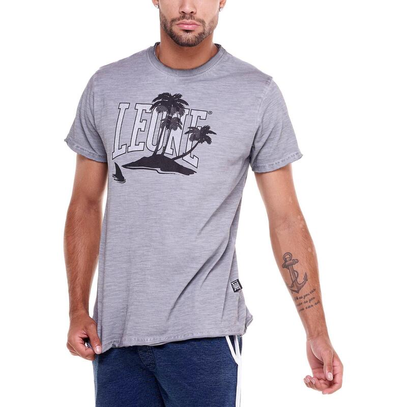 Tricou bărbătesc cu efect Palm Beach decolorat