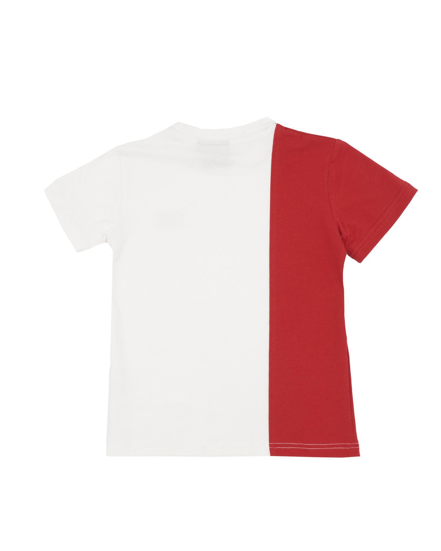 Zweifarbiges, vertikal bedrucktes Kurzarm-T-Shirt für Kinder der Juniorklasse 2/6