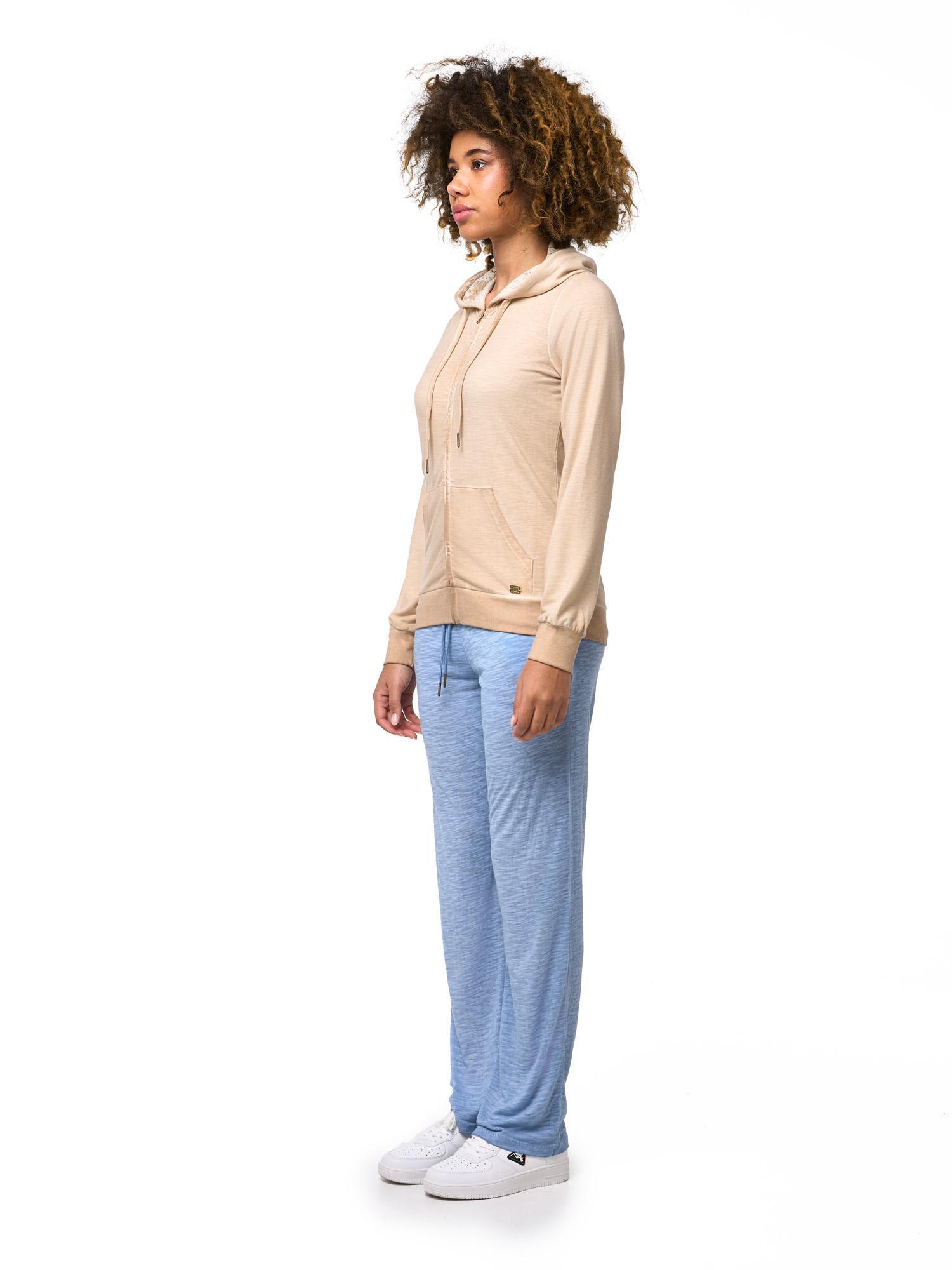 Felpa da donna con cappuccio e zip non felpata Leone Lace 7/8