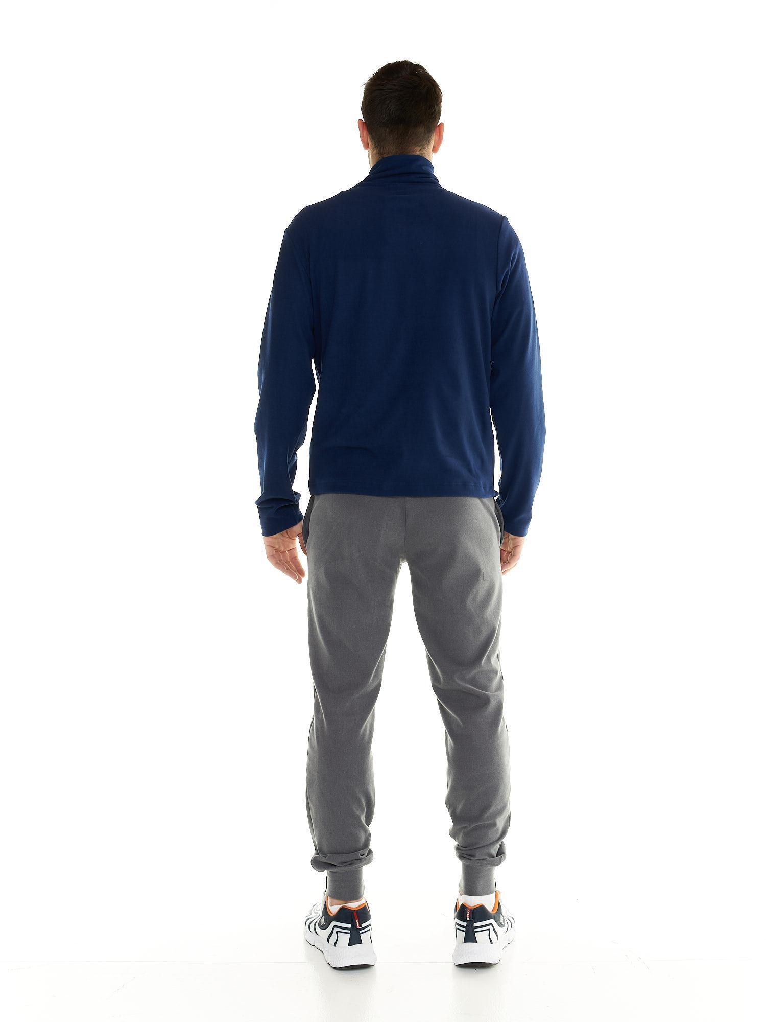 Suéter masculino Leone com zíper frontal e gola alta. 4/5