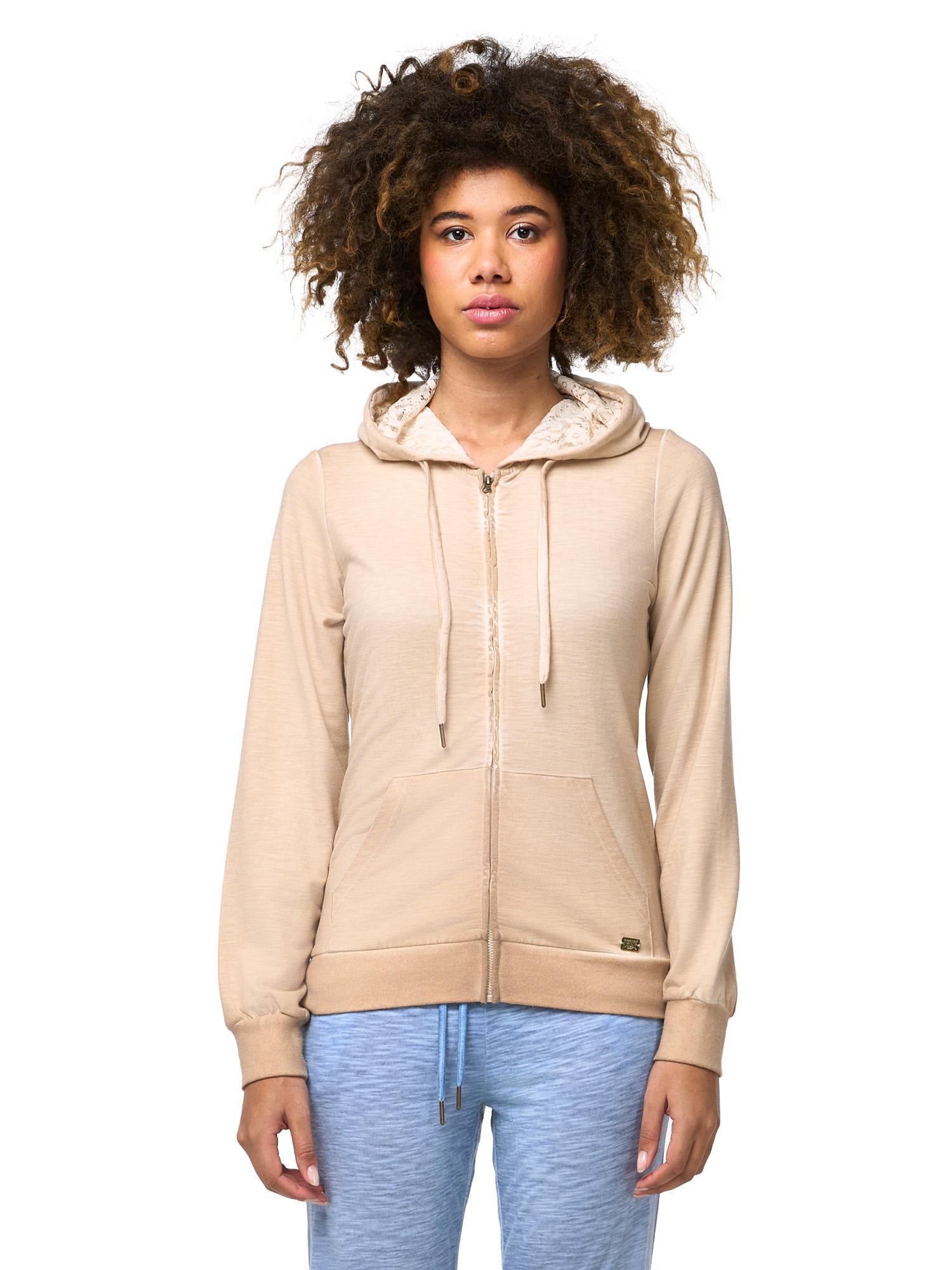 Felpa da donna con cappuccio e zip non felpata Leone Lace 6/8
