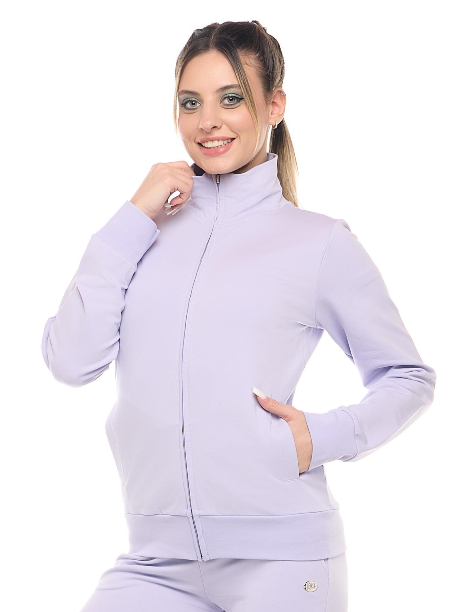 Sudadera básica con cuello y cremallera para mujer de Leone 2/8