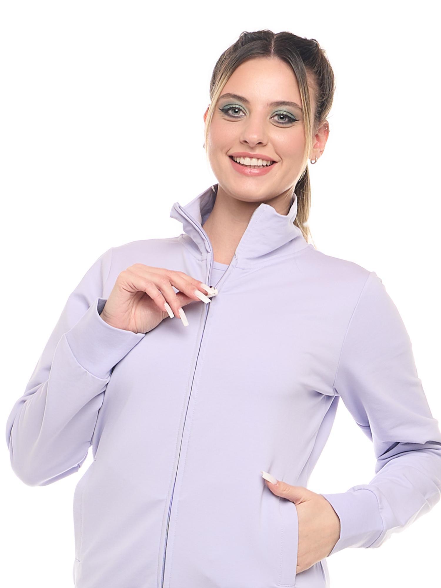 Sudadera básica con cuello y cremallera para mujer de Leone 5/8