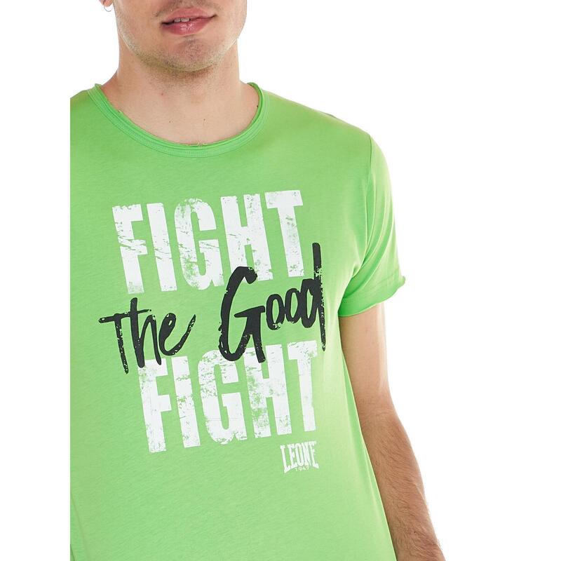 Tricou bărbătesc cu imprimeu „The Good Fight”. Stil sportiv.