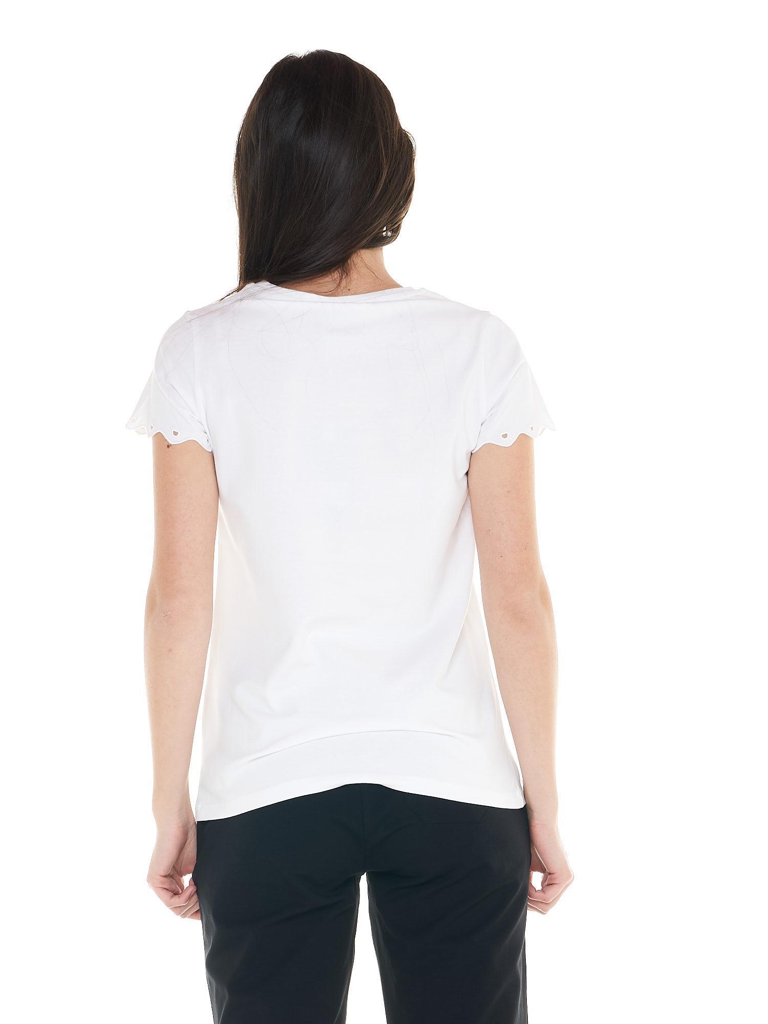 Schwarz-weißes Damen-T-Shirt 4/5