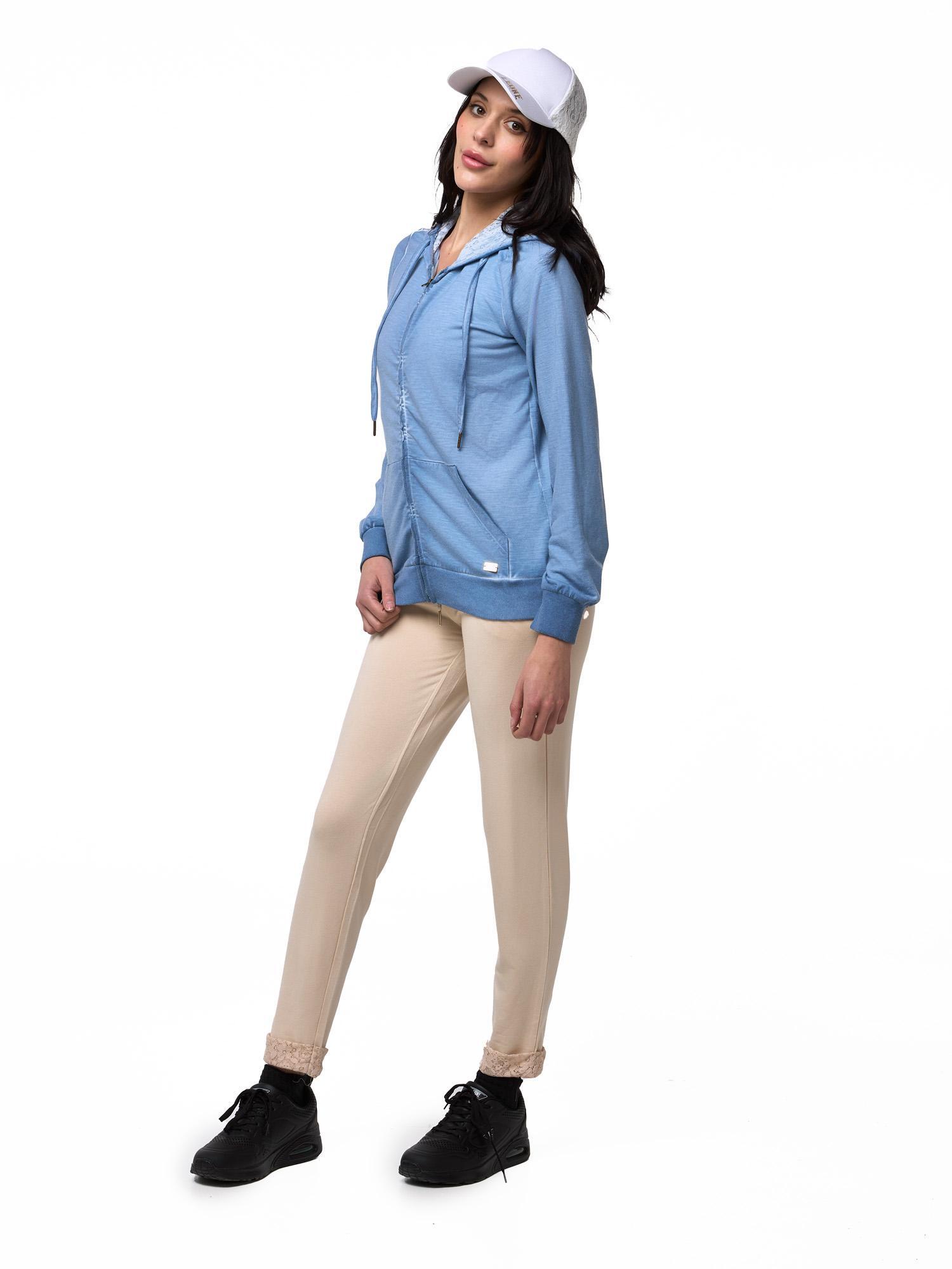 Bluzy damskie z kapturem zapinane na zamek Leone Lace